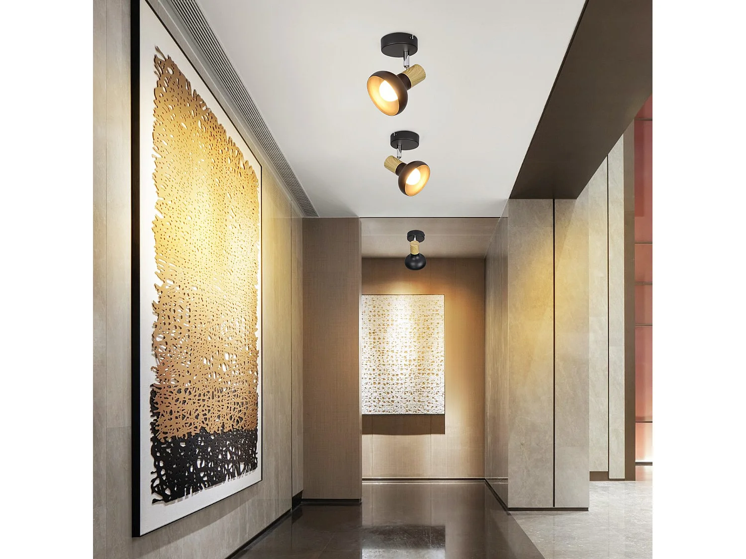 NETTLIFE Spot de plafond vintage E14 abat-jour industriel en fer spot pivotant pour chambre à coucher couloir salon