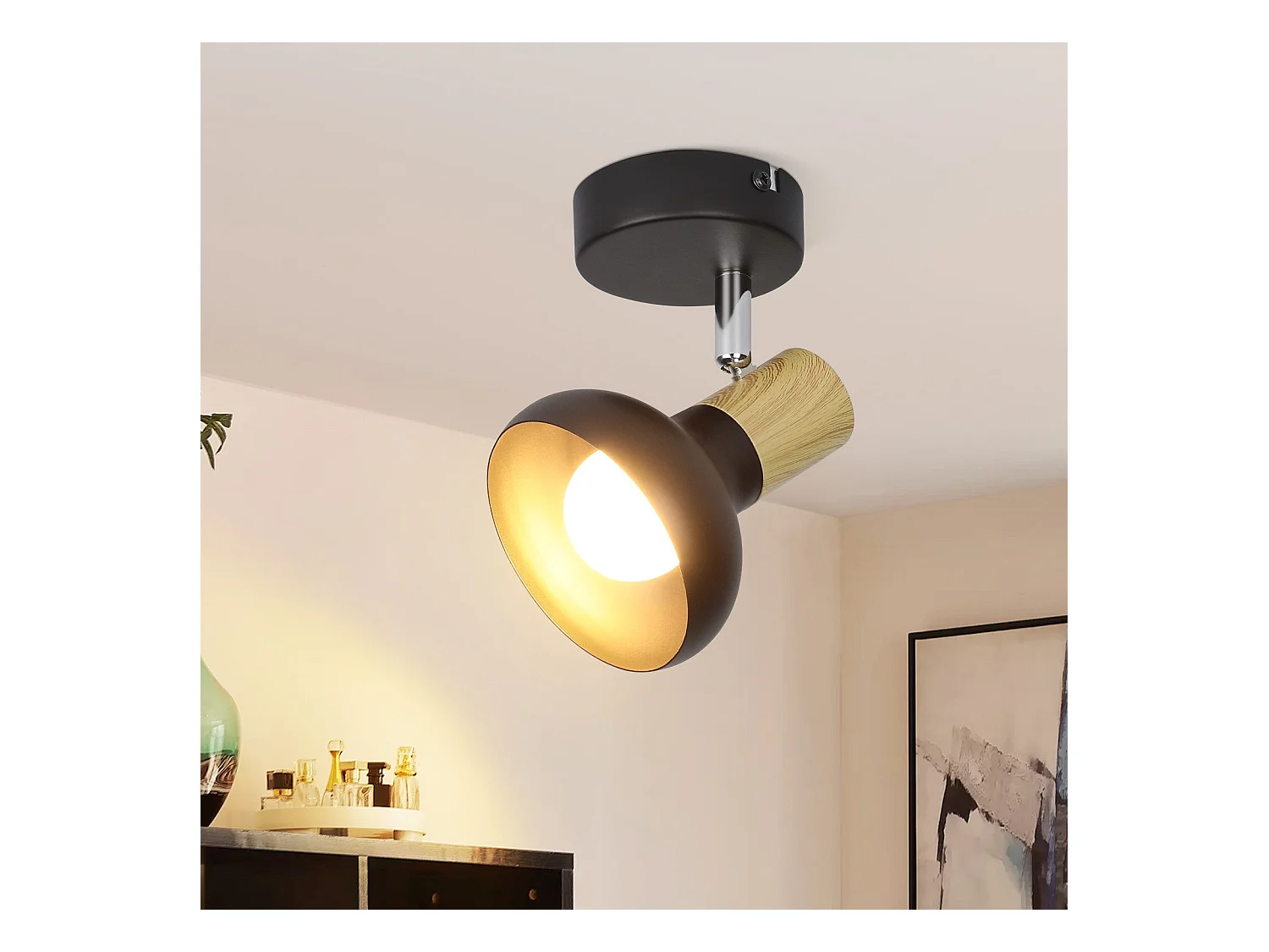 NETTLIFE Spot de plafond vintage E14 abat-jour industriel en fer spot pivotant pour chambre à coucher couloir salon