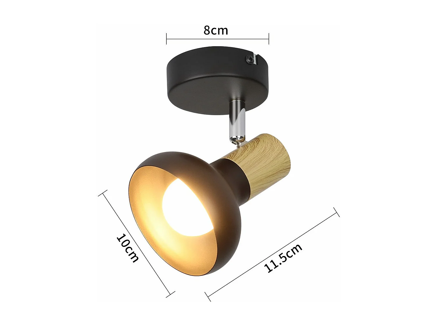 NETTLIFE Spot de plafond vintage E14 abat-jour industriel en fer spot pivotant pour chambre à coucher couloir salon