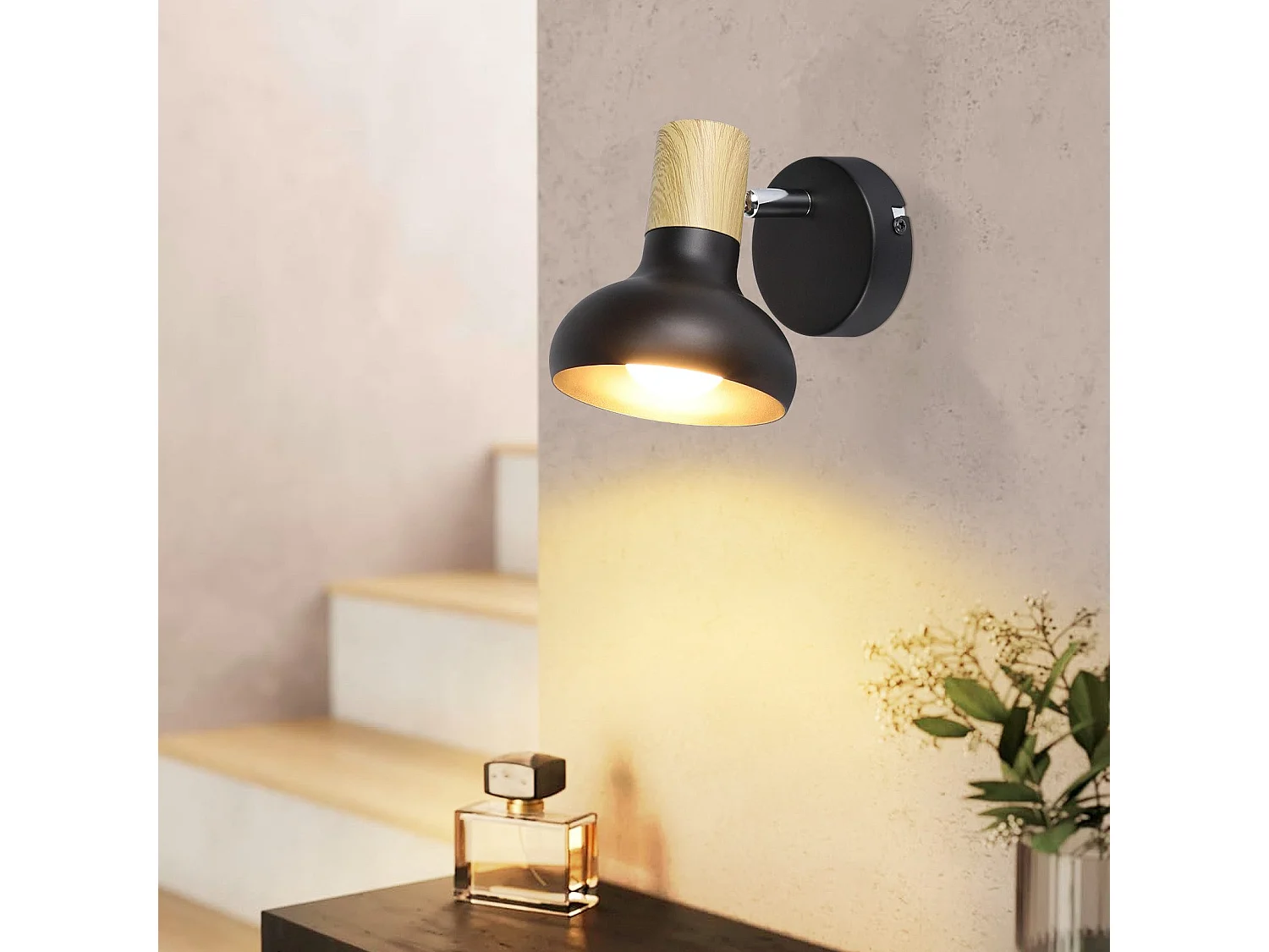 NETTLIFE Spot de plafond vintage E14 abat-jour industriel en fer spot pivotant pour chambre à coucher couloir salon