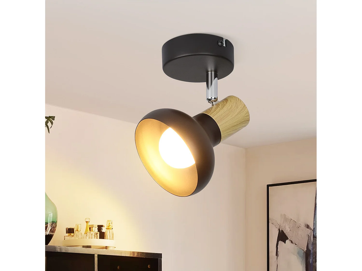 NETTLIFE Spot de plafond vintage E14 abat-jour industriel en fer spot pivotant pour chambre à coucher couloir salon