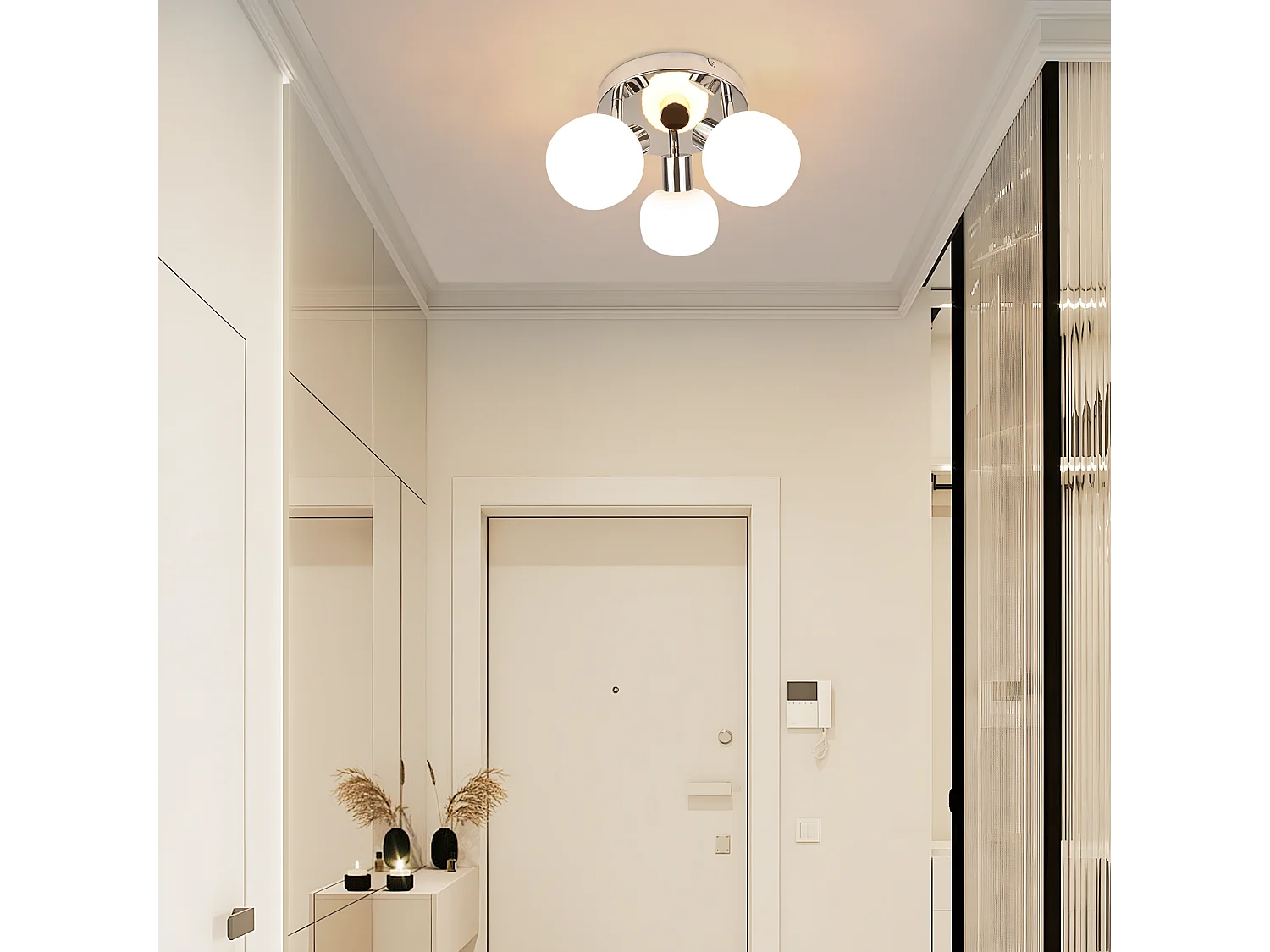 NETTLIFE Witte Plafondspot E14 3 Lampen Binnenste Glazen Kap Verstelbare Spot Zonder Lichtcentrum