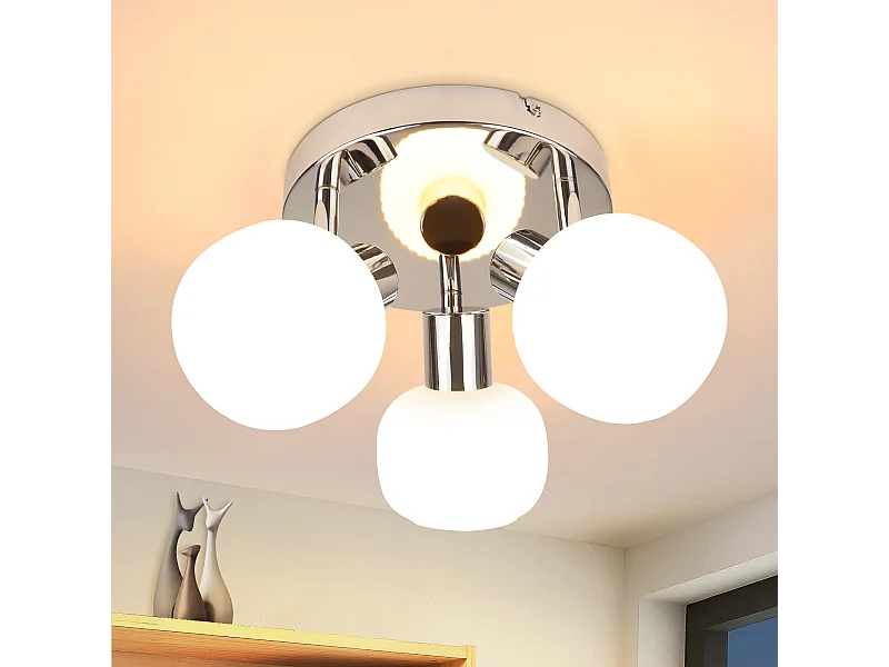 NETTLIFE Witte Plafondspot E14 3 Lampen Binnenste Glazen Kap Verstelbare Spot Zonder Lichtcentrum