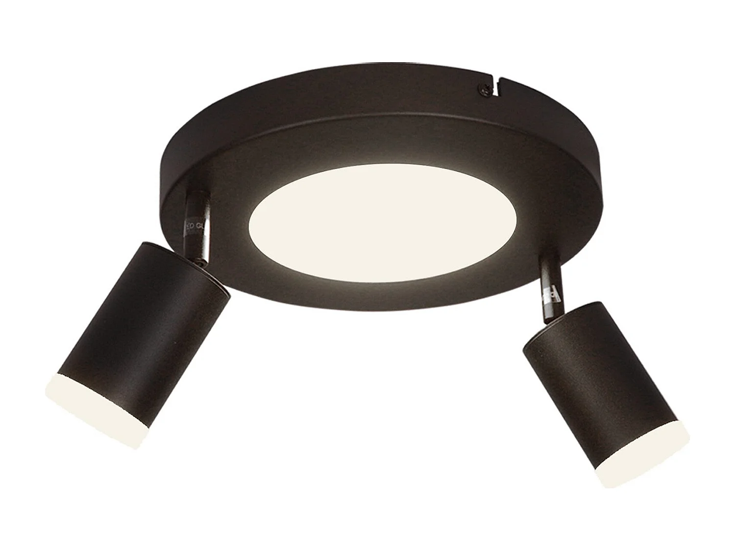 NETTLIFE Spot de plafond 2 ampoules noir 3000K protection des yeux installation facile orientable 350° GU10