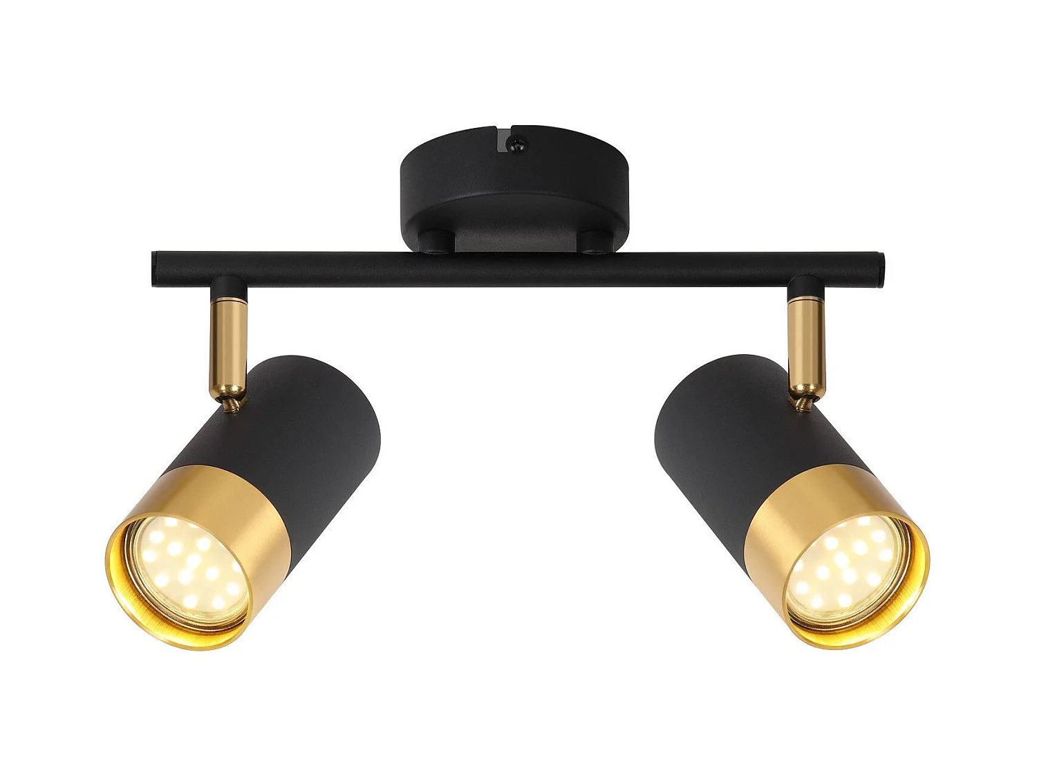 NETTLIFE Spot de plafond GU10 lampe de couloir noir or spot vintage rotatif à 350° pour salon chambre cuisine
