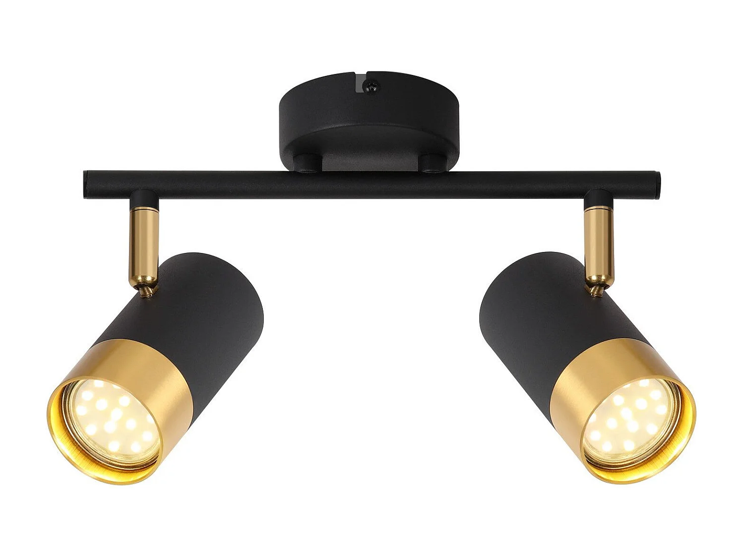 NETTLIFE Spot de plafond GU10 lampe de couloir noir or spot vintage rotatif à 350° pour salon chambre cuisine