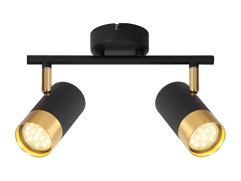 NETTLIFE Spot de plafond GU10 lampe de couloir noir or spot vintage rotatif à 350° pour salon chambre cuisine