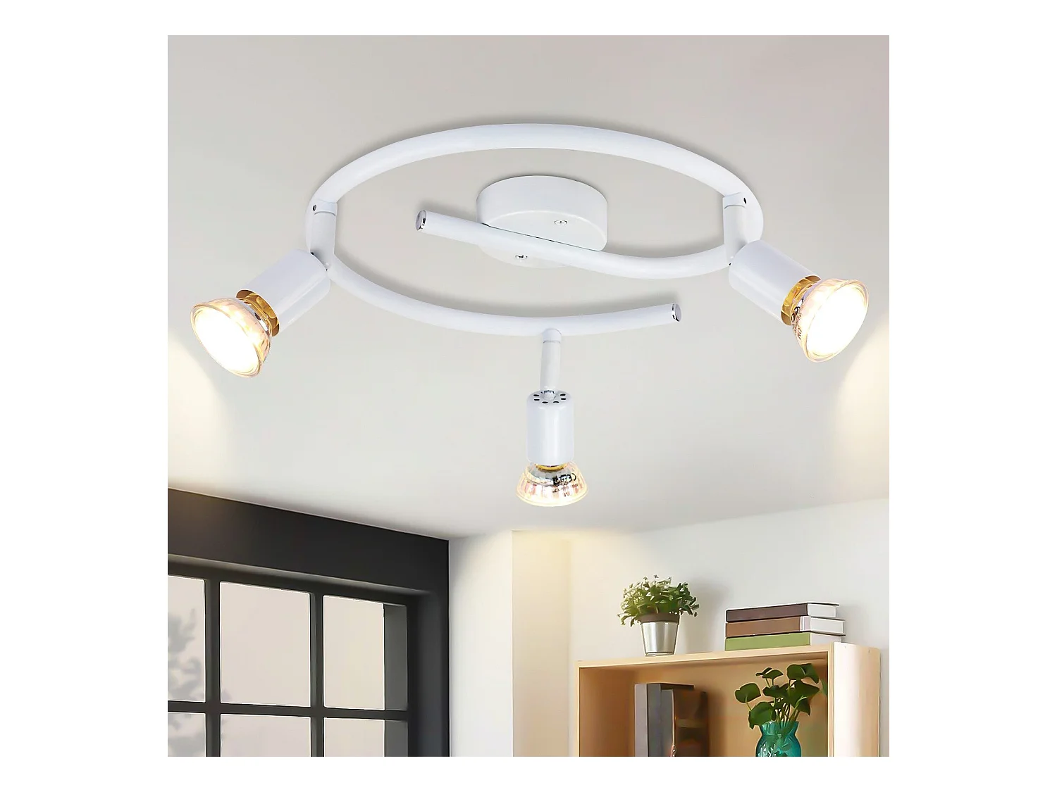 NETTLIFE Spot de plafond LED orientable GU10 3 spots de plafond flamme salon industriel