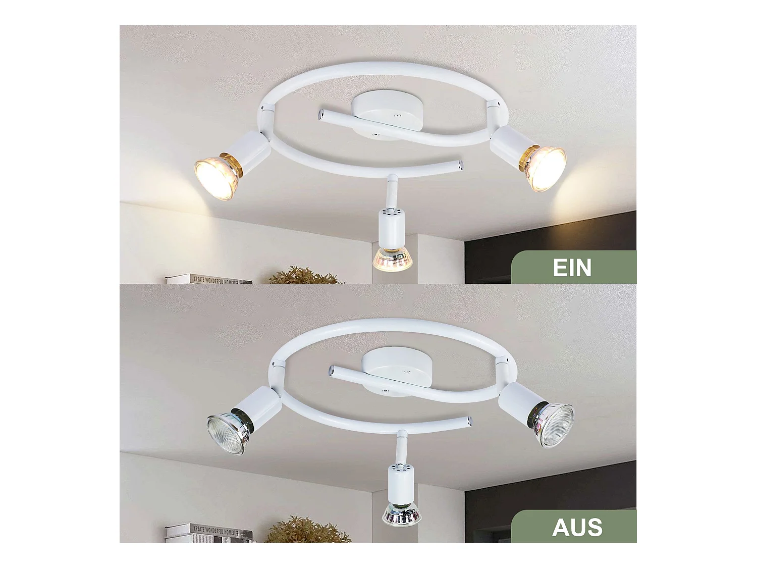 NETTLIFE Regulowany reflektor sufitowy LED GU10 3-płomieniowy reflektor sufitowy Industrialny salon