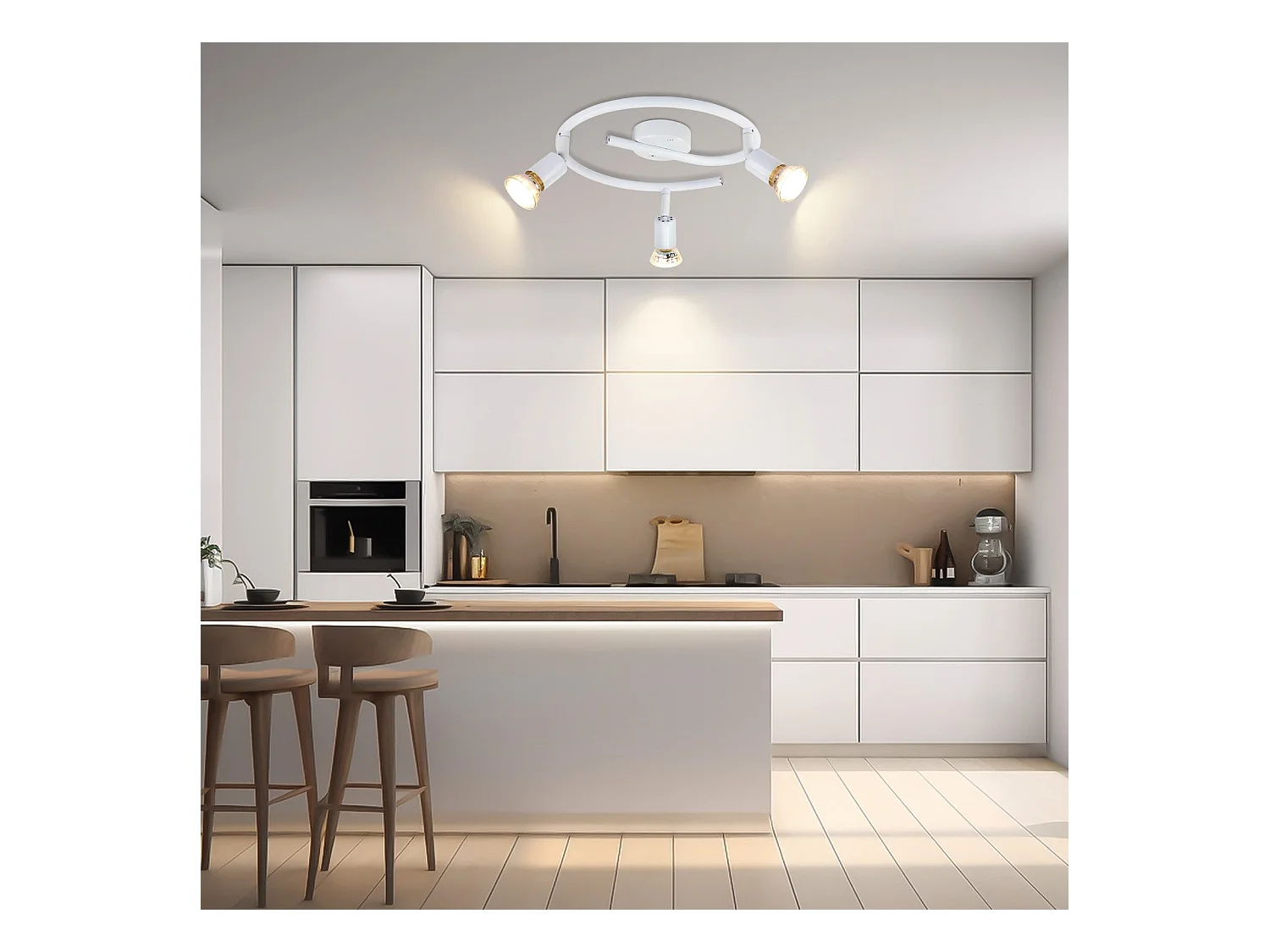 NETTLIFE Regulowany reflektor sufitowy LED GU10 3-płomieniowy reflektor sufitowy Industrialny salon