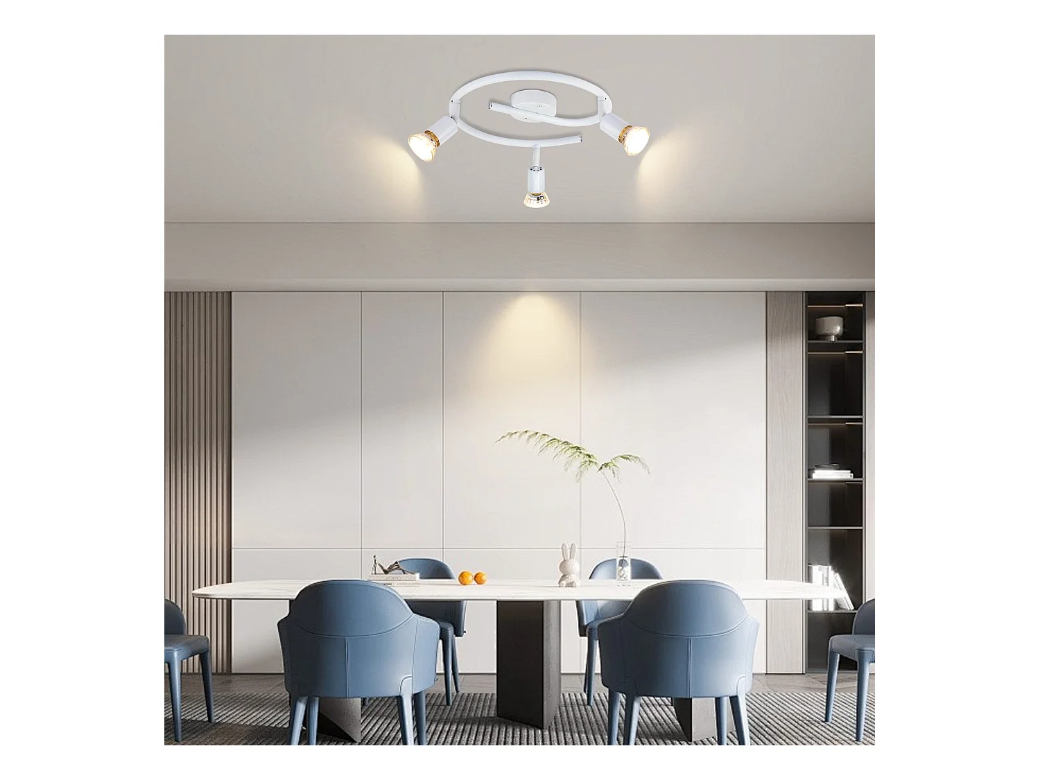 NETTLIFE Regulowany reflektor sufitowy LED GU10 3-płomieniowy reflektor sufitowy Industrialny salon