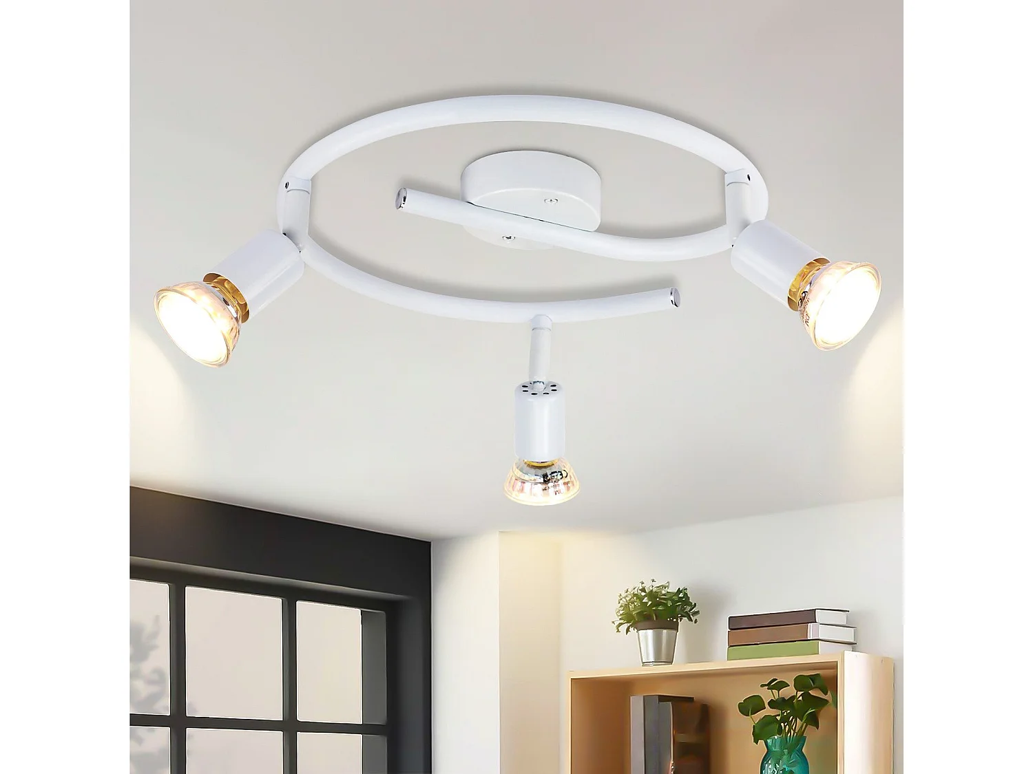 NETTLIFE Regulowany reflektor sufitowy LED GU10 3-płomieniowy reflektor sufitowy Industrialny salon