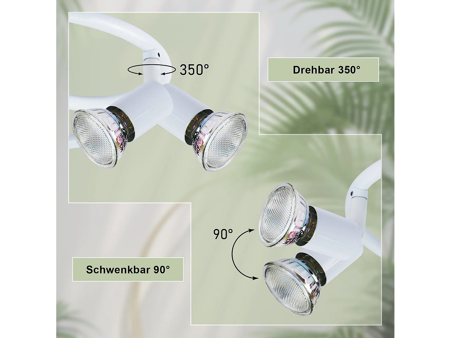 NETTLIFE Spot de plafond LED orientable GU10 3 spots de plafond flamme salon industriel