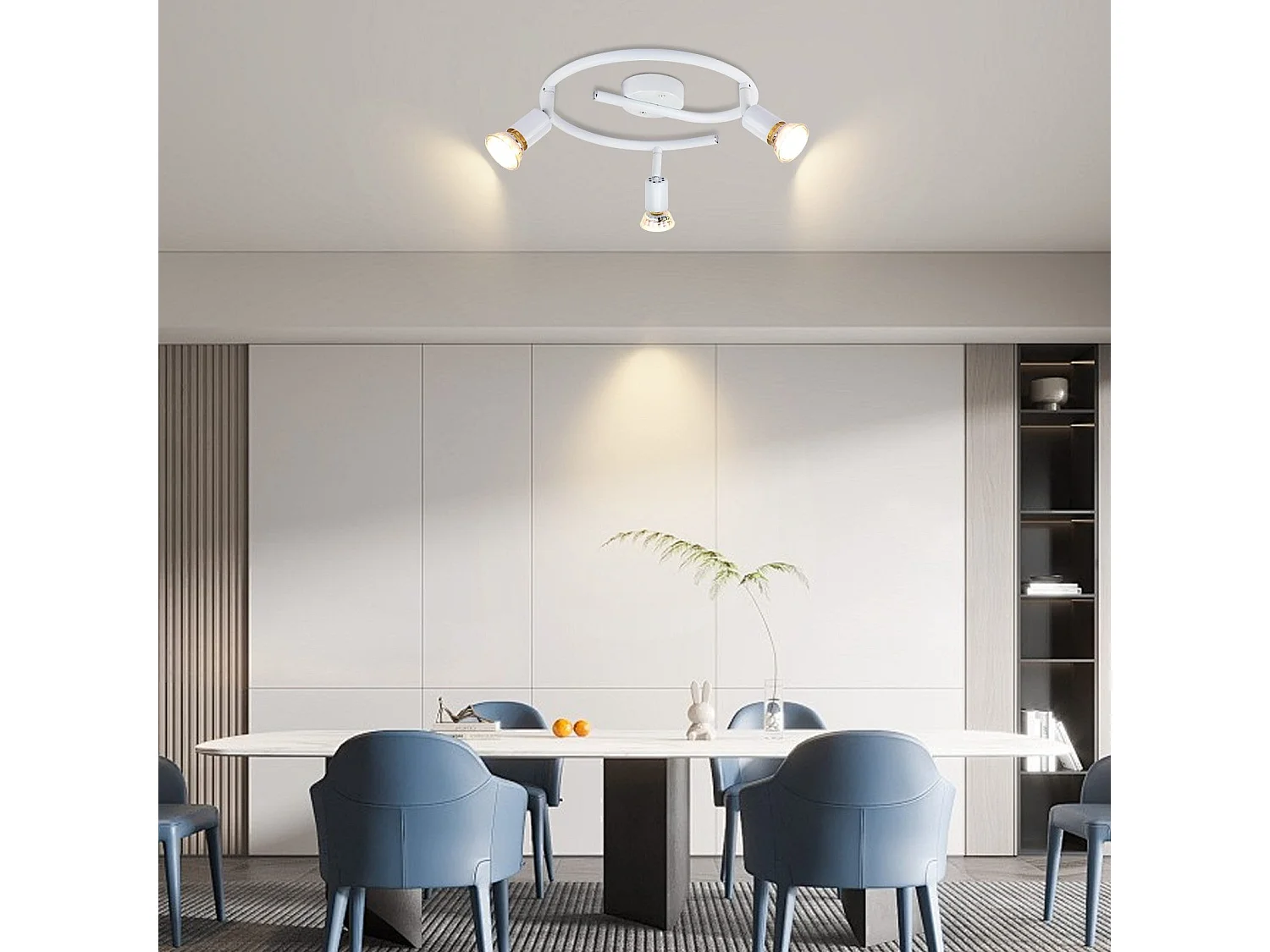 NETTLIFE Spot de plafond LED orientable GU10 3 spots de plafond flamme salon industriel