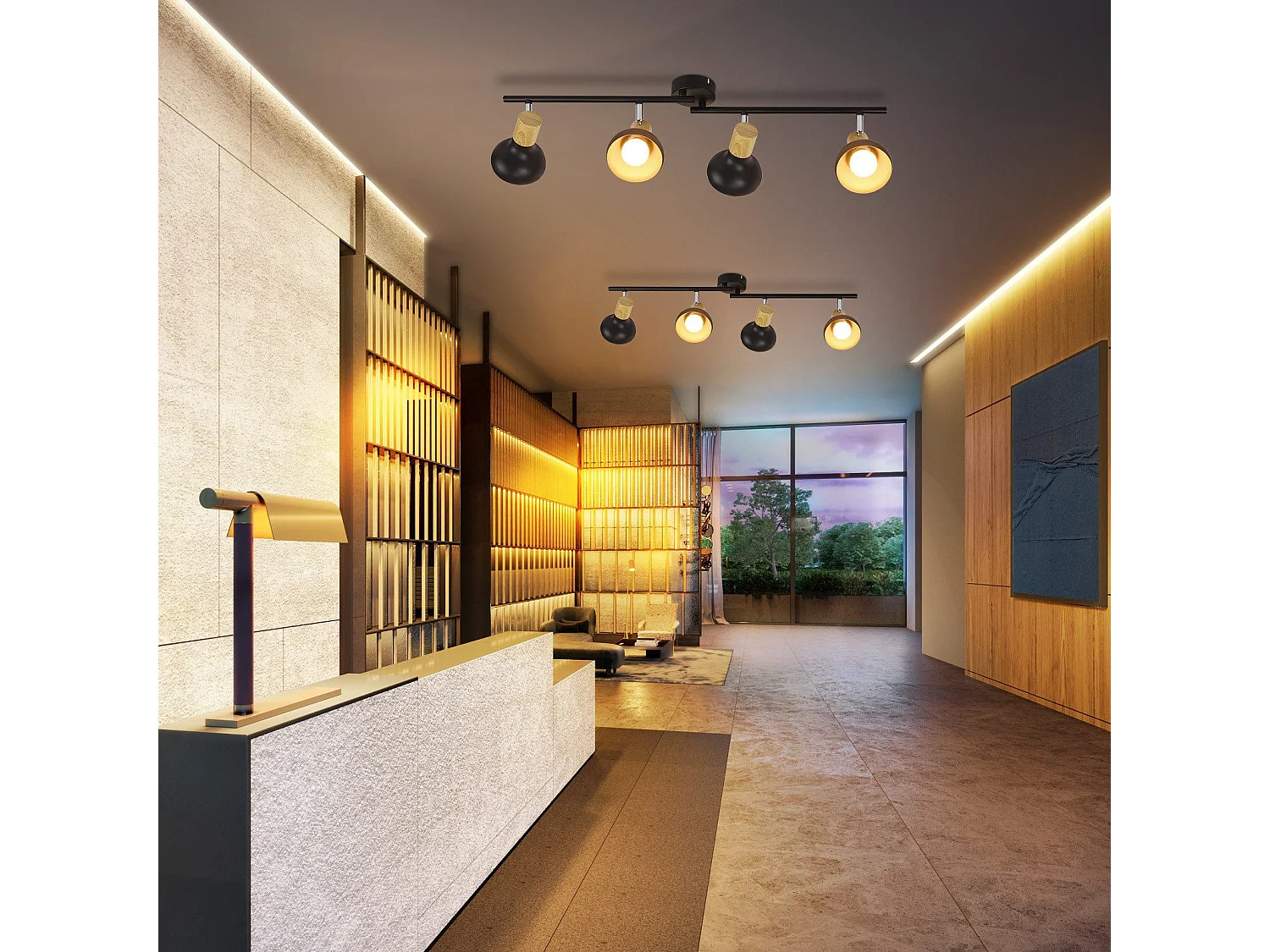 NETTLIFE Spot de plafond vintage E14 intérieur 350° orientable noir Pivotant 350° Industriel 4 flammes rond