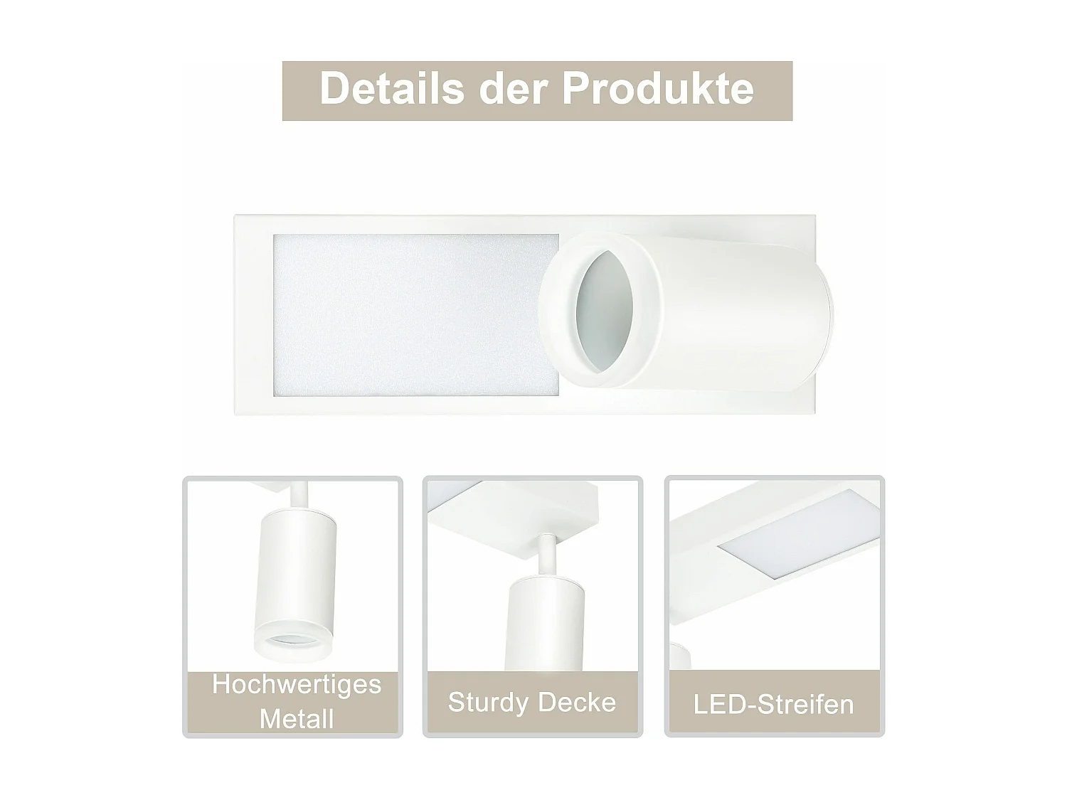 NETTLIFE Spot de plafond 1 ampoule GU10 chambre 3000k 20W lampe de cuisine blanc chaud orientable pour chambre cuisine bureau