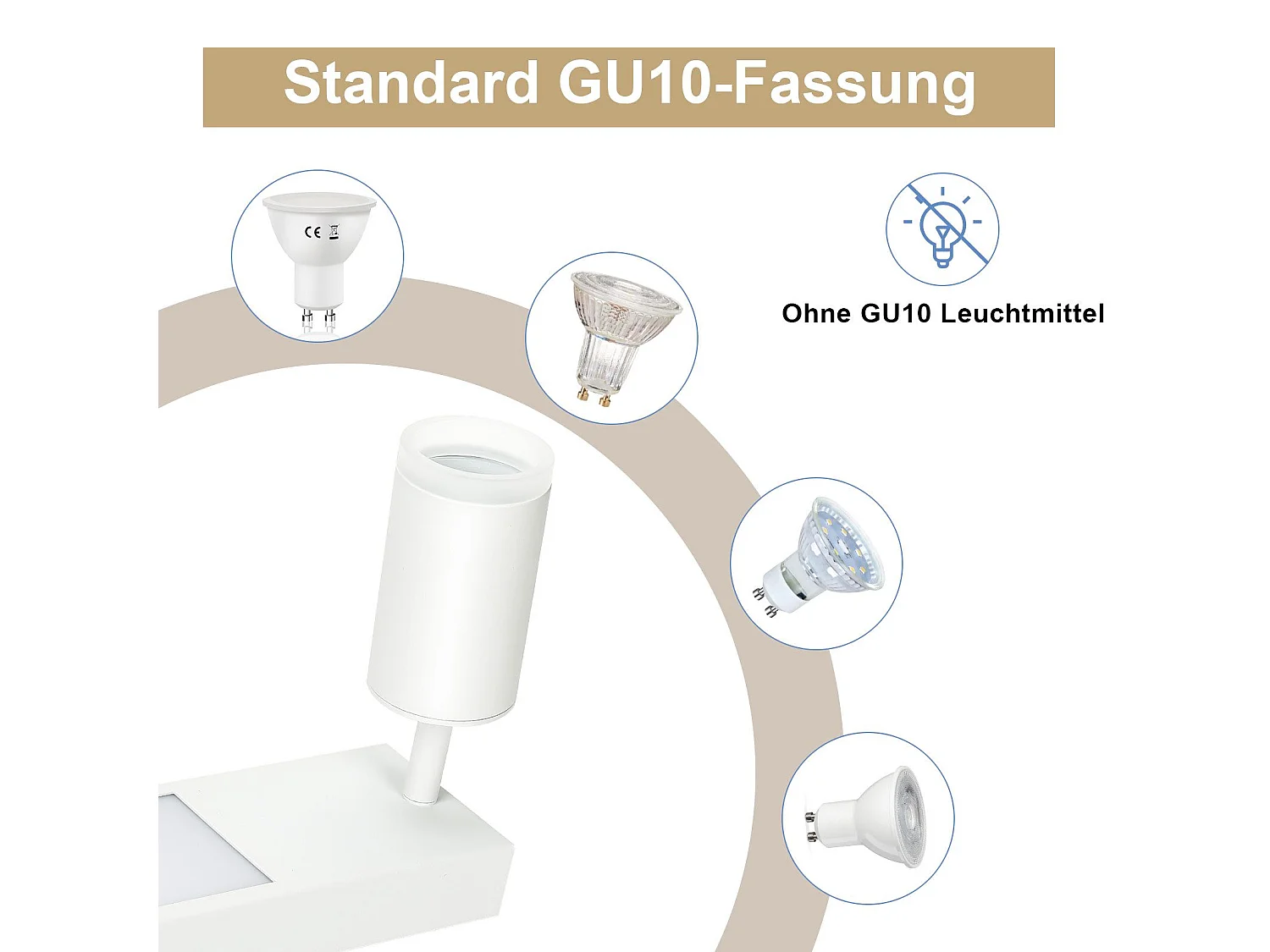 NETTLIFE Deckenstrahler 1 flammig GU10 Schlafzimmer 3000k 20W Küchenlampe warmweiß verstellbar für Schlafzimmer Küche Büro