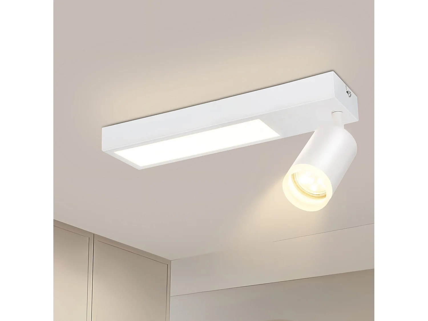 NETTLIFE Deckenstrahler 1 flammig GU10 Schlafzimmer 3000k 20W schwarz Küchenlampe warmweiß verstellbar für Schlafzimmer Küche Büro