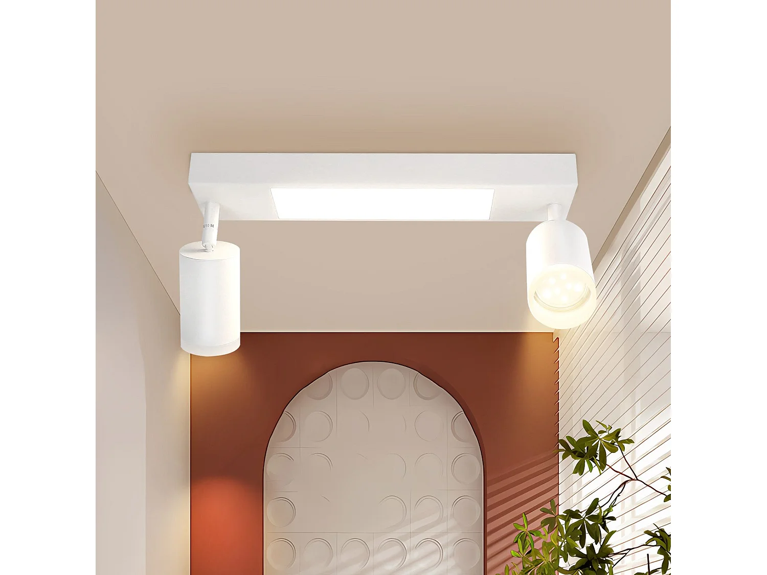 NETTLIFE Spot plafond 2 Ampoules GU10 chambre 3000k 20W blanc chaud orientable métal