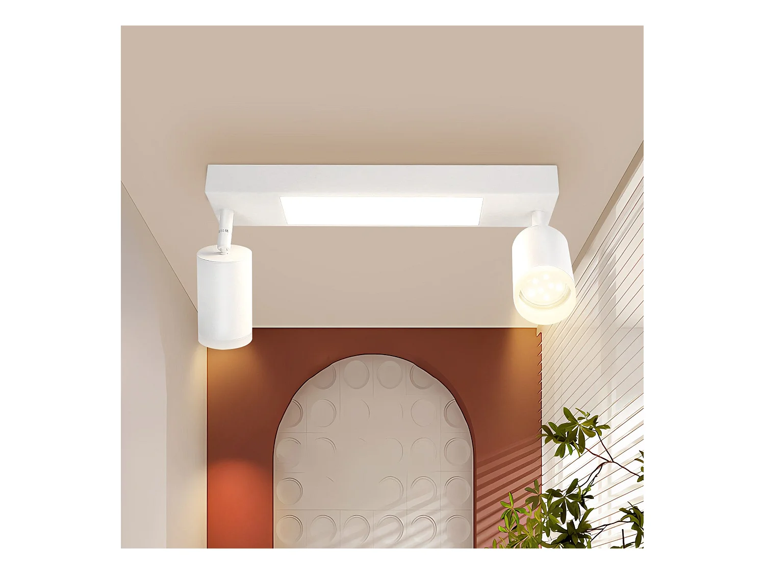 NETTLIFE Spot plafond 2 Ampoules GU10 chambre 3000k 20W blanc chaud orientable métal