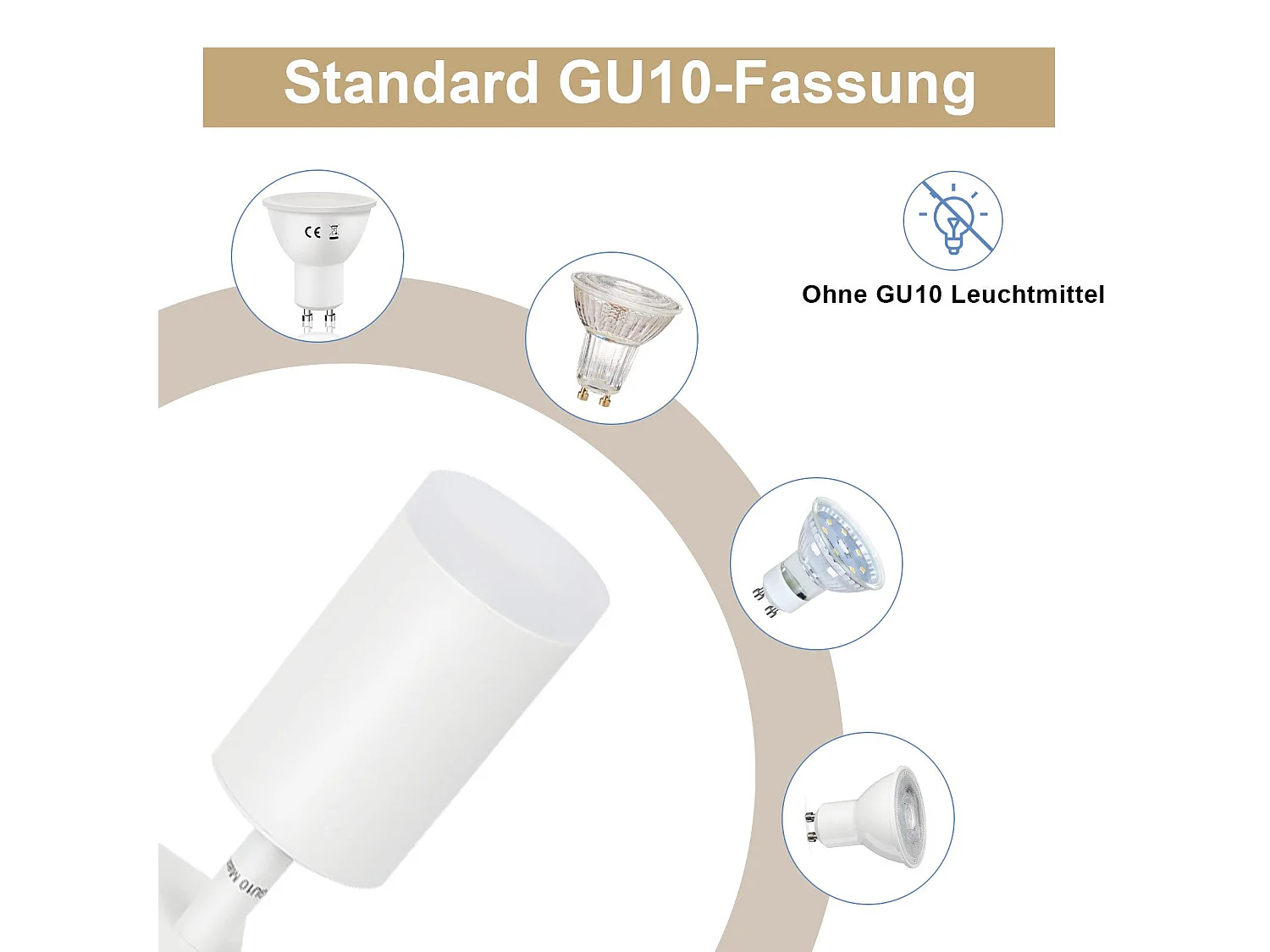 NETTLIFE Deckenspot 2-flammig GU10 Schlafzimmer 3000k 20W  warmweiß verstellbar Metall