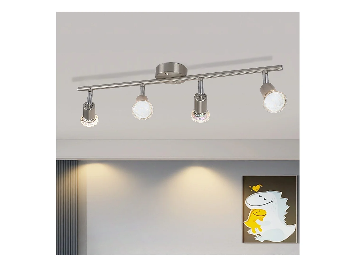 NETTLIFE Spot de plafond LED orientable GU10 4 flamme spots de plafond salon industriel orientable