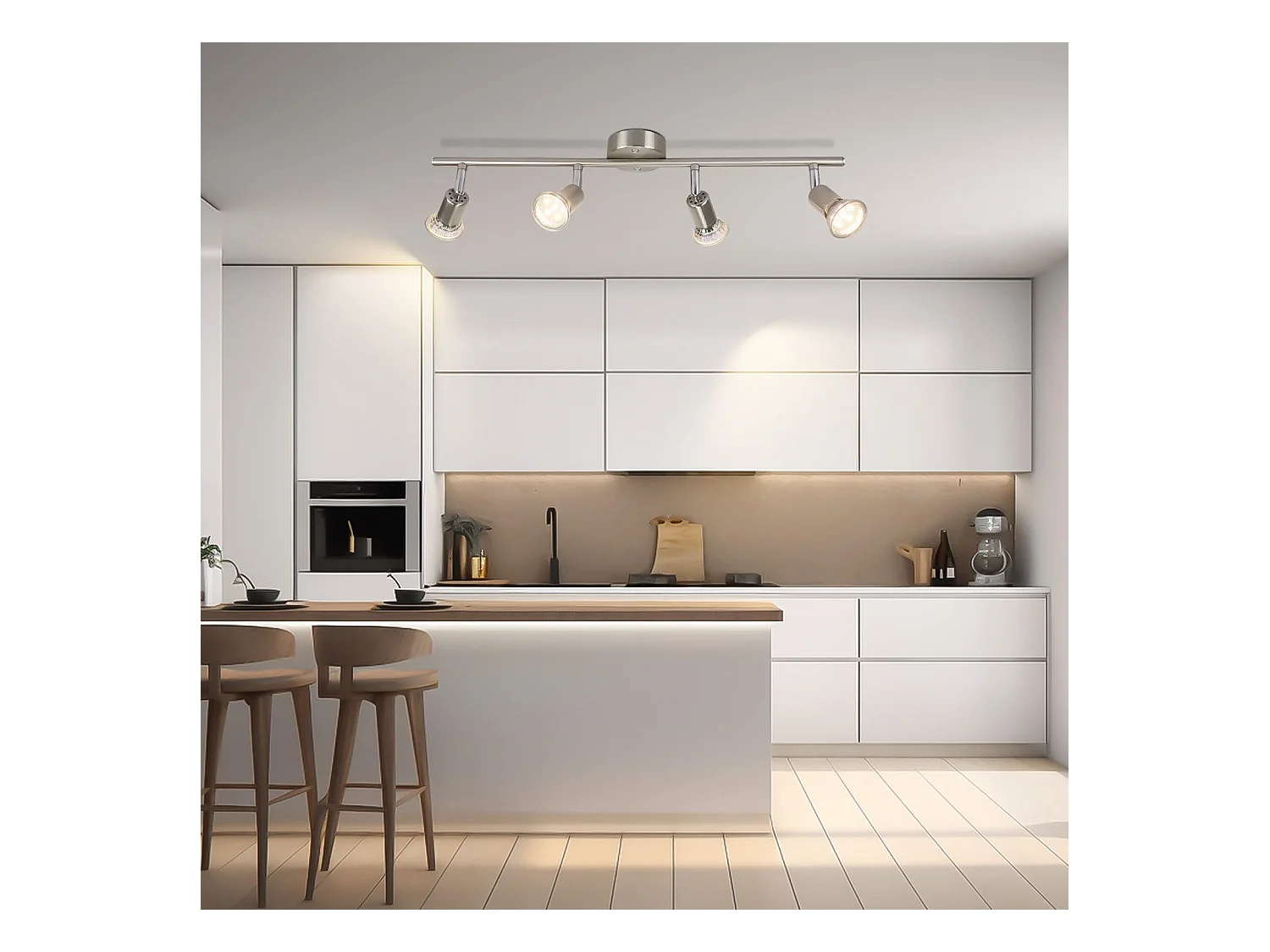 NETTLIFE Spot de plafond LED orientable GU10 4 flamme spots de plafond salon industriel orientable