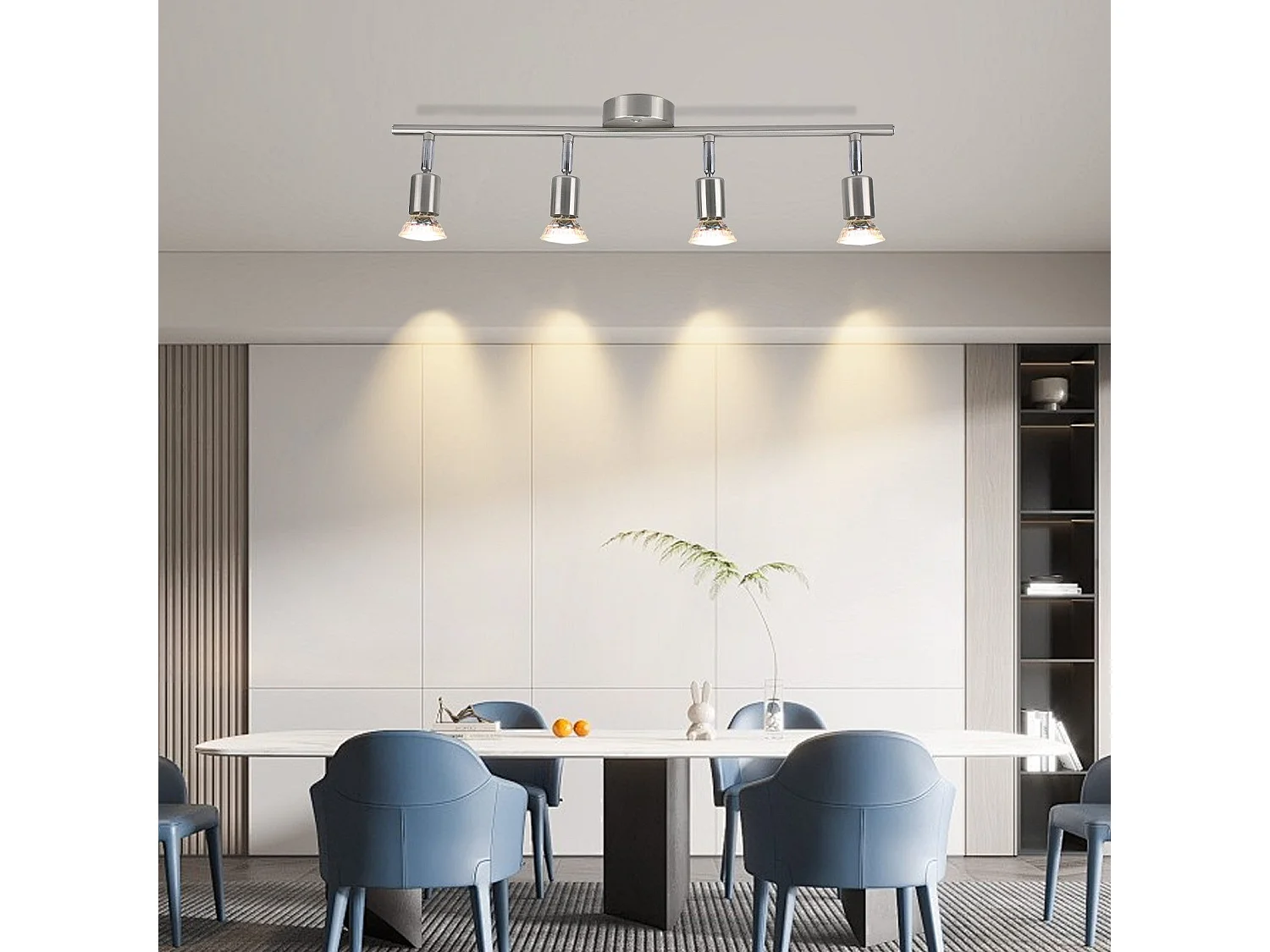 NETTLIFE Spot de plafond LED orientable GU10 4 flamme spots de plafond salon industriel orientable