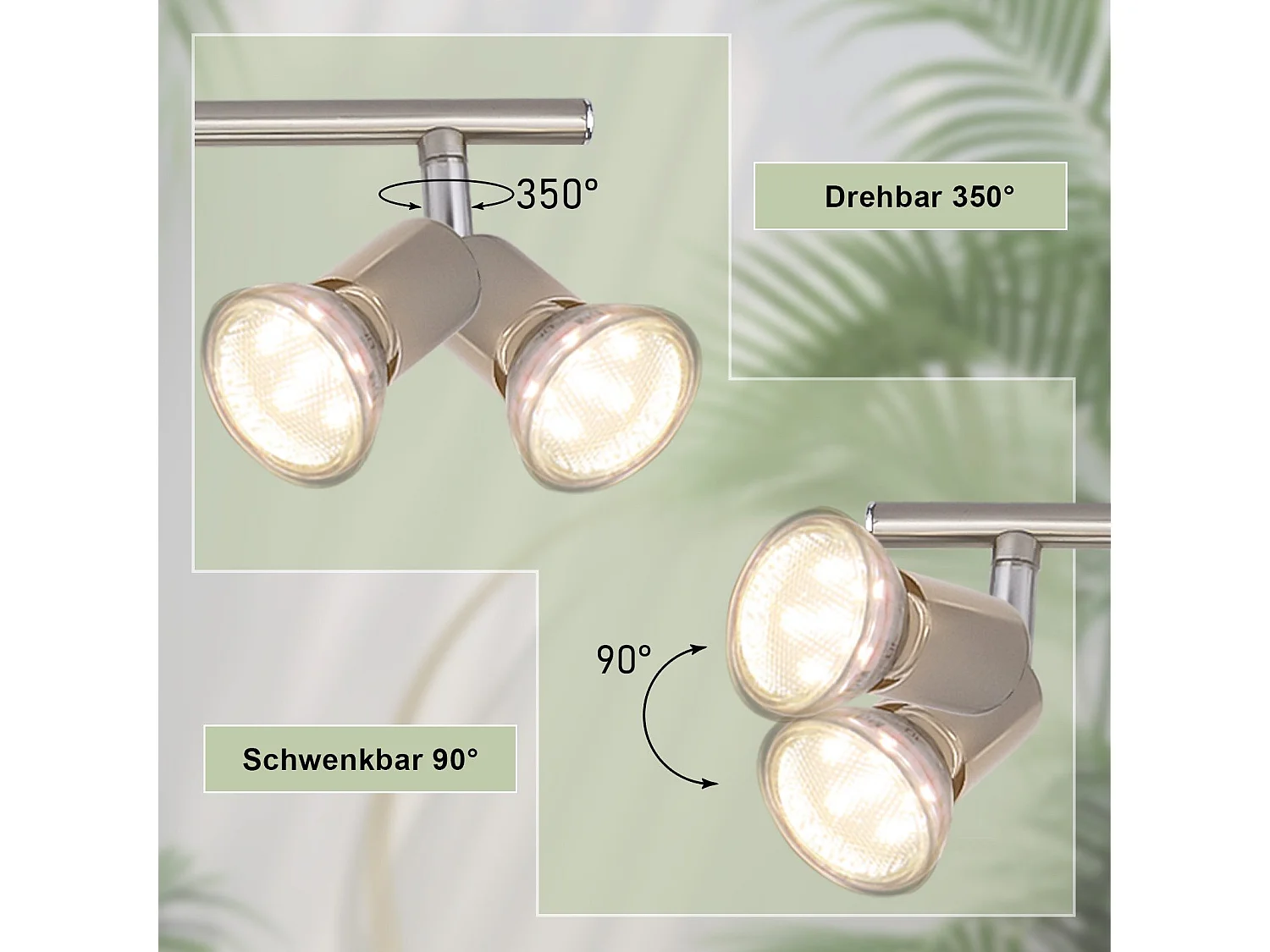 NETTLIFE Verstelbare LED plafondspot GU10 4 vlam verstelbare industriële woonkamer plafondspots
