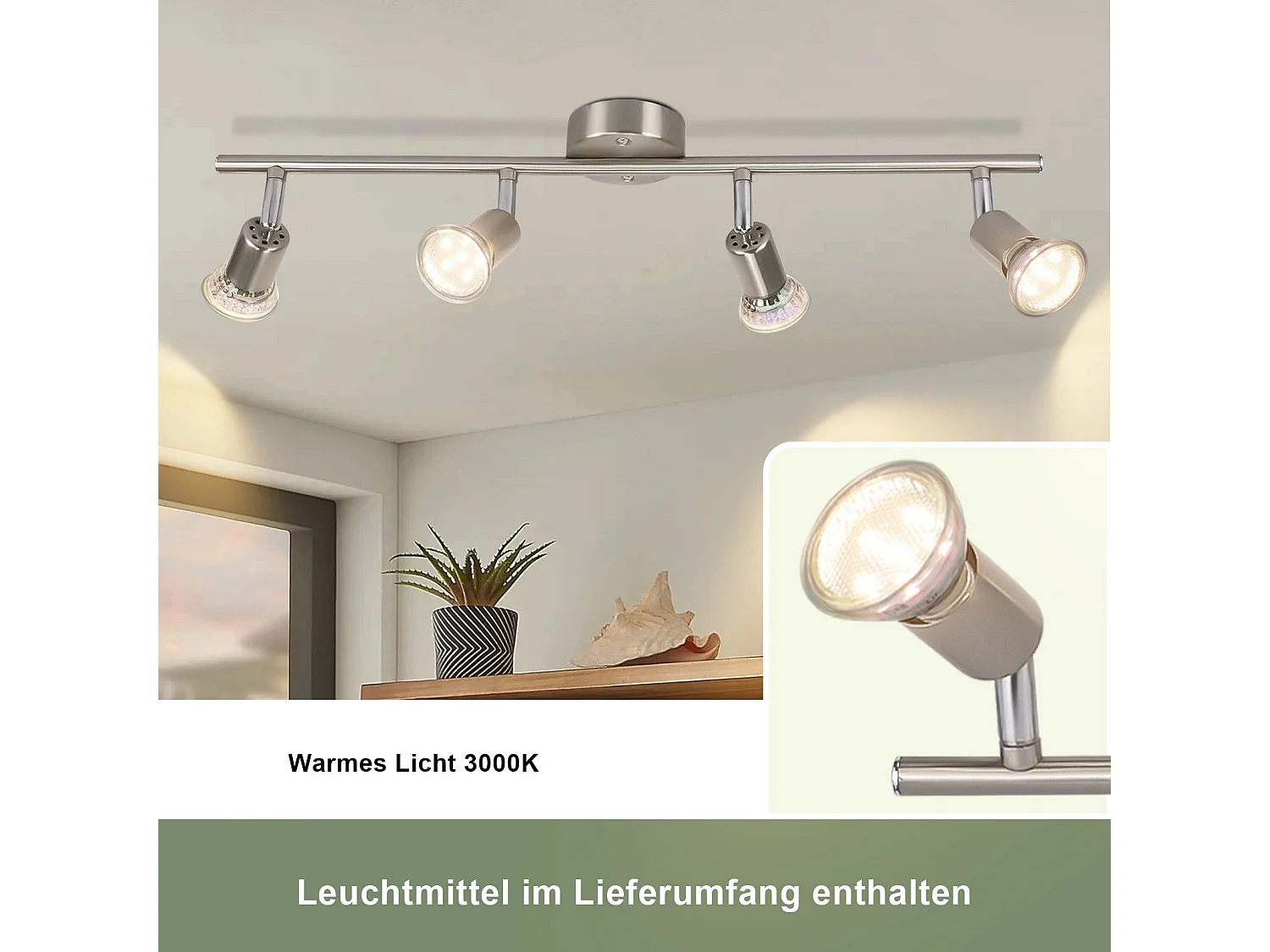 NETTLIFE Verstelbare LED plafondspot GU10 4 vlam verstelbare industriële woonkamer plafondspots