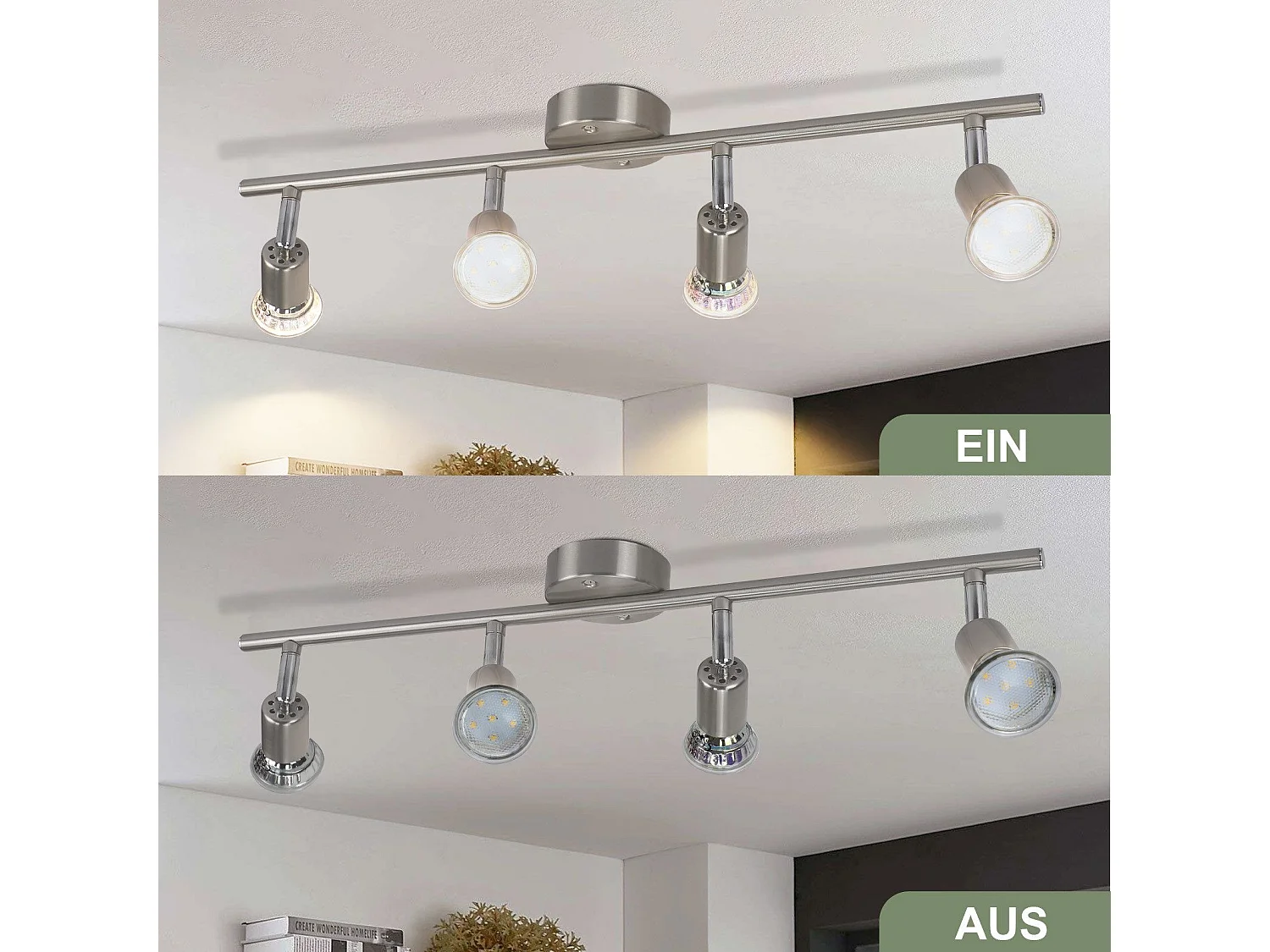 NETTLIFE Verstelbare LED plafondspot GU10 4 vlam verstelbare industriële woonkamer plafondspots