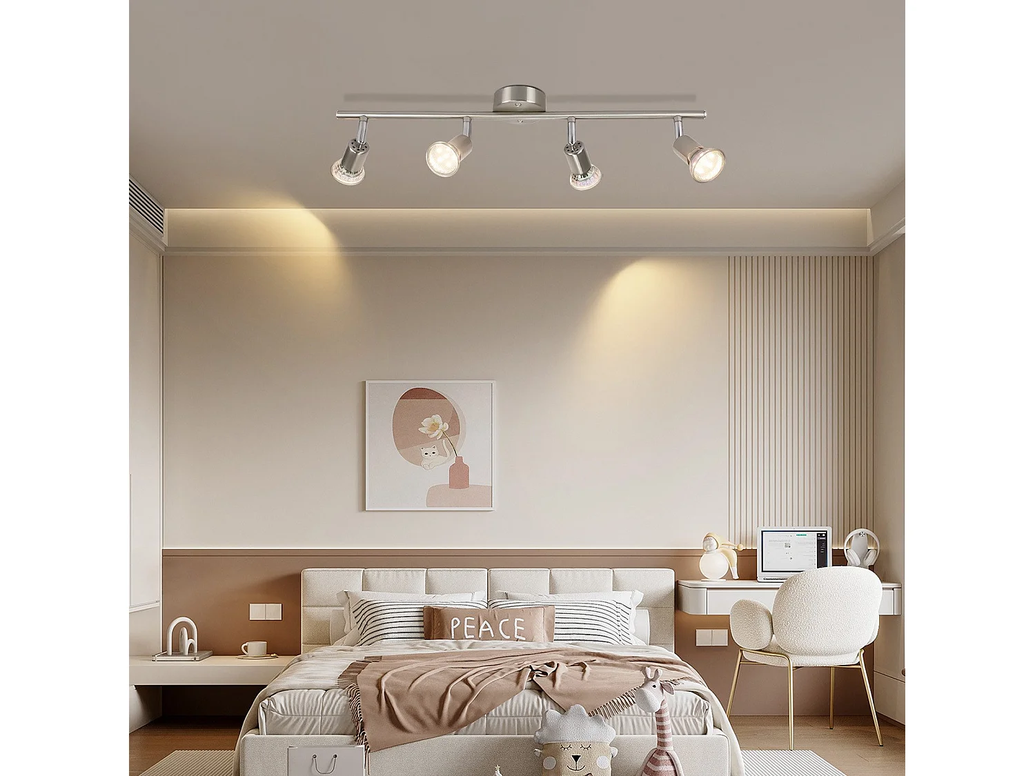 NETTLIFE Verstelbare LED plafondspot GU10 4 vlam verstelbare industriële woonkamer plafondspots