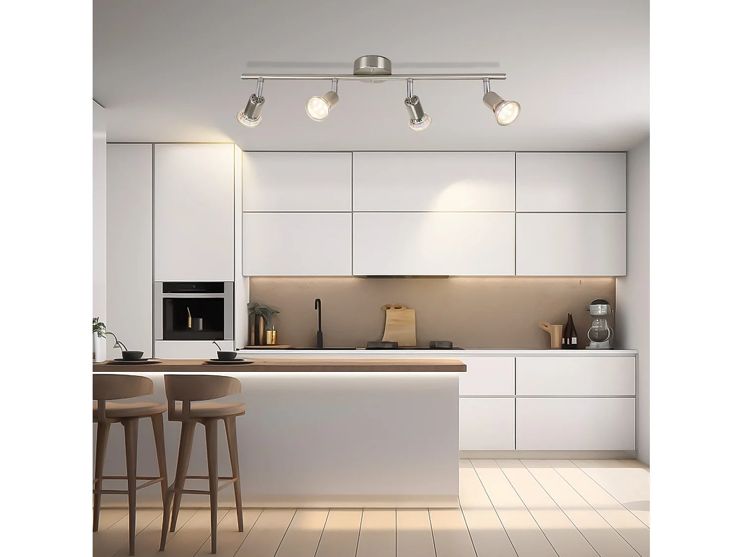 NETTLIFE Spot de plafond LED orientable GU10 4 flamme spots de plafond salon industriel orientable