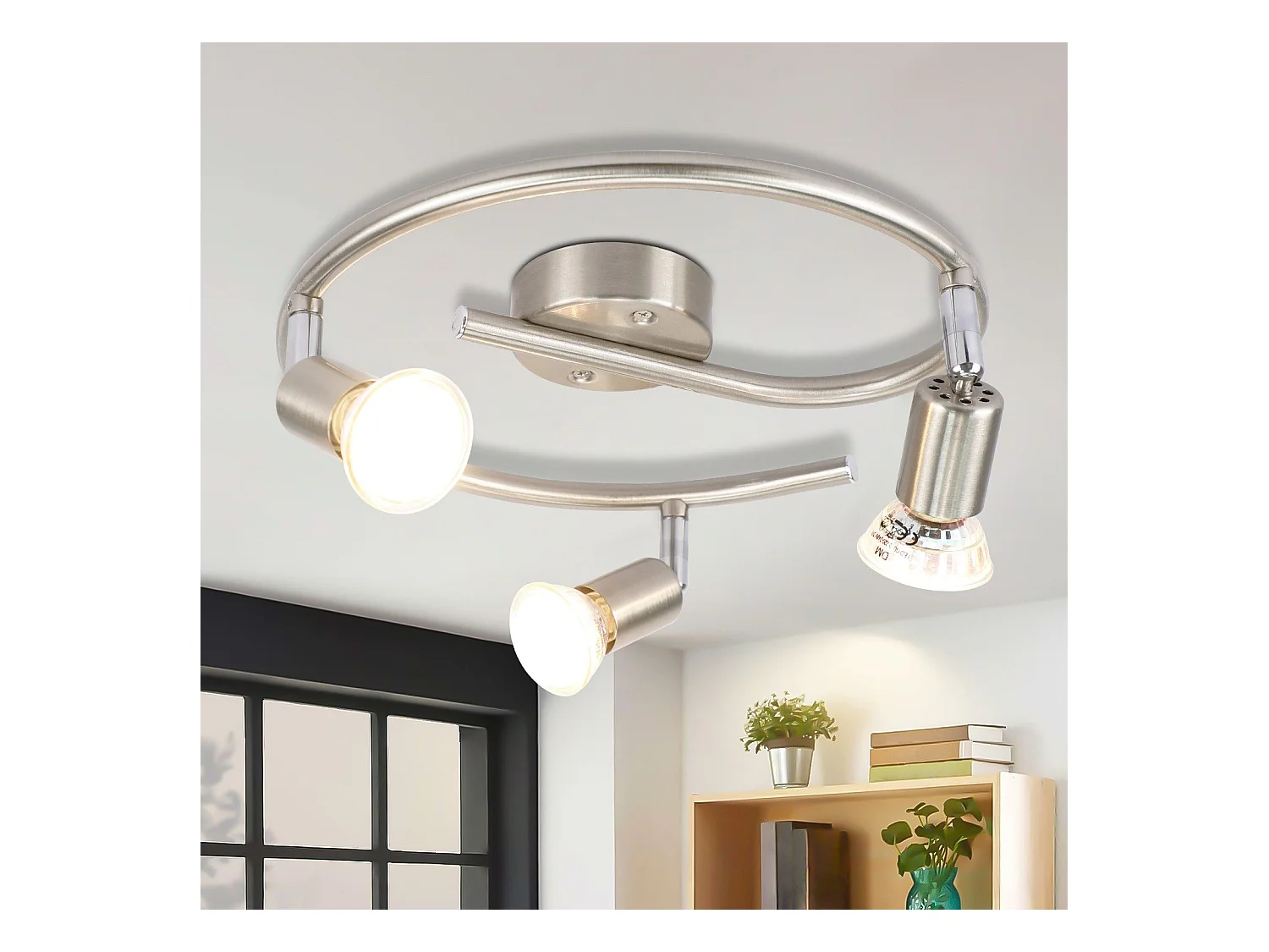 NETTLIFE Spot de plafond LED orientable GU10 3 flamme spots de plafond salon industriel orientable