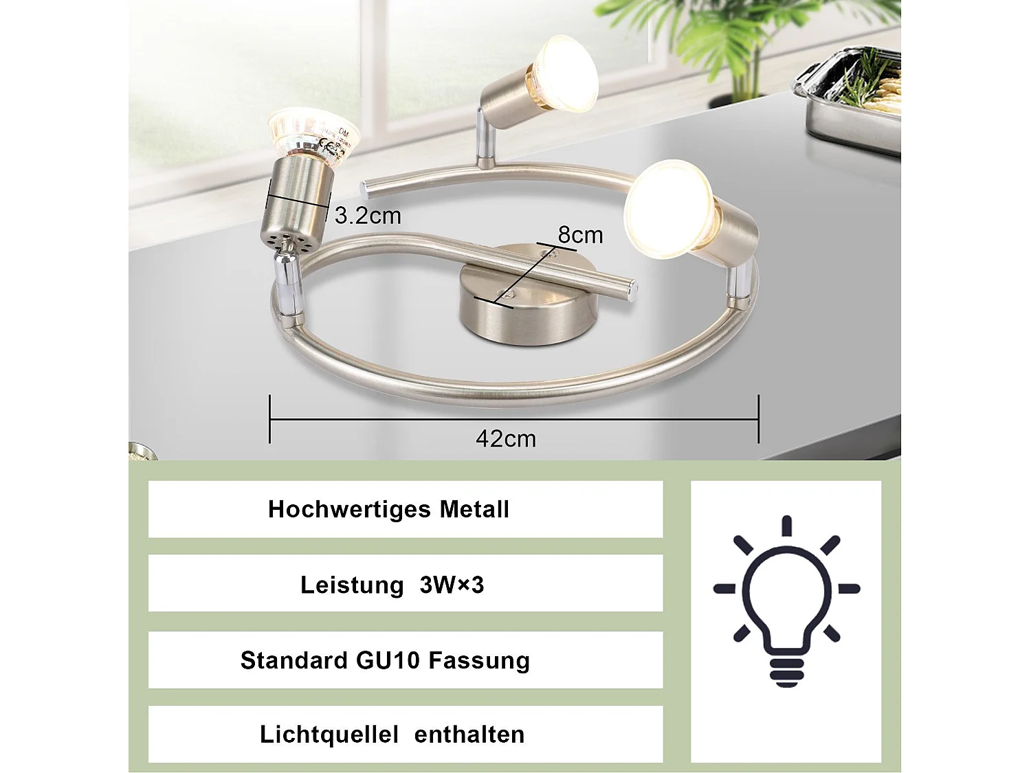 NETTLIFE Verstelbare LED plafondspot GU10 3 vlam verstelbare industriële woonkamer plafondspots
