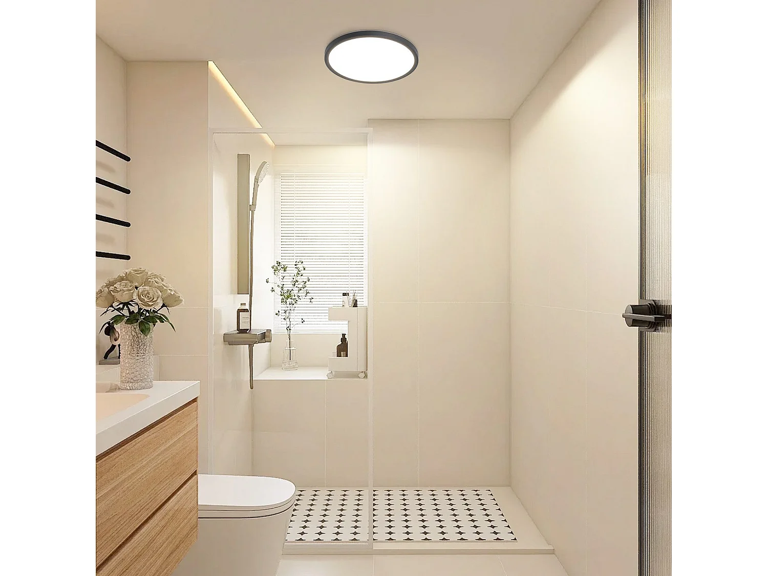 NETTLIFE LED Badkamer Plafondlamp Plat 30CM 24W Ronde  Keuken Plafondlamp Niet Dimbaar