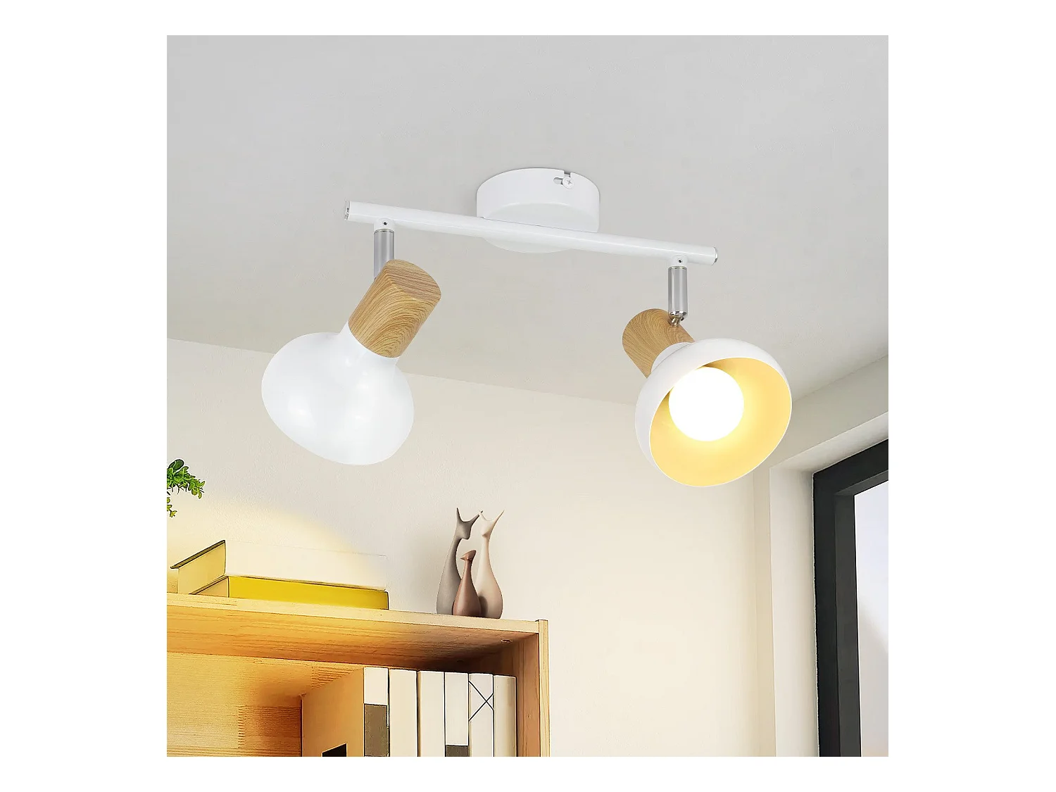 NETTLIFE Spot de plafond vintage E14 intérieur industriel abat-jour en fer orientable sans ampoule