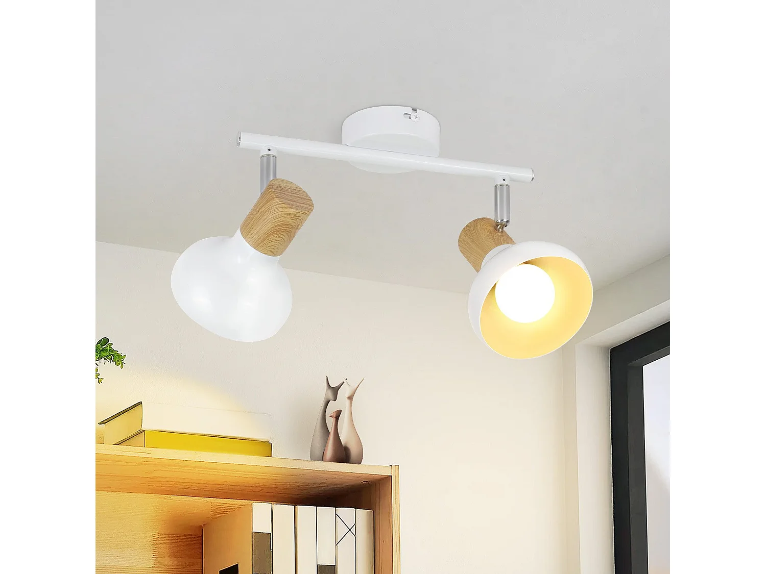 NETTLIFE Spot de plafond vintage E14 intérieur industriel abat-jour en fer orientable sans ampoule