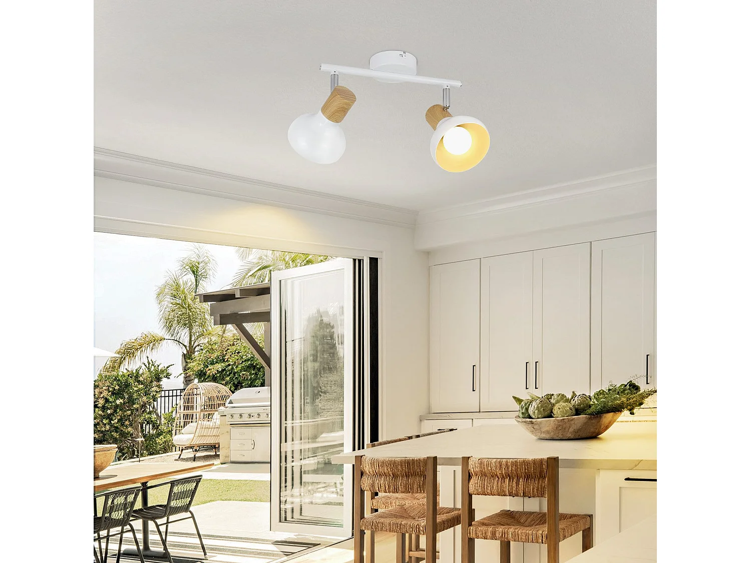 NETTLIFE Spot de plafond vintage E14 intérieur industriel abat-jour en fer orientable sans ampoule