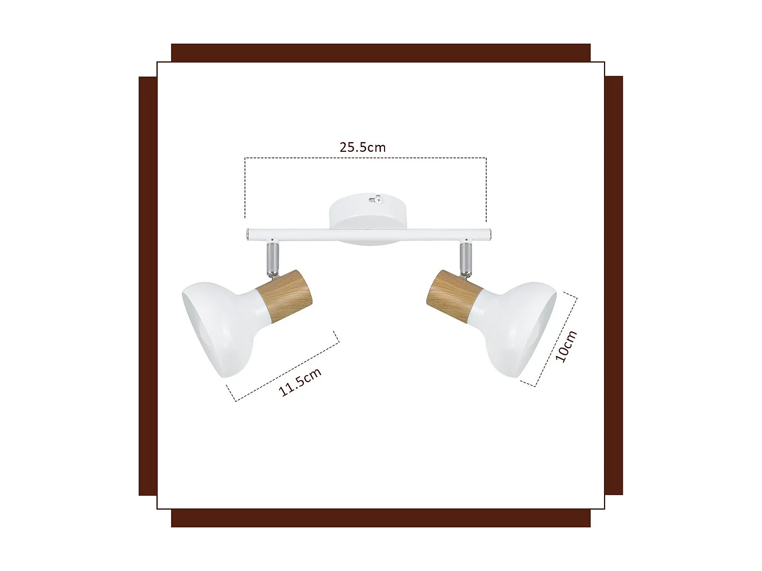 NETTLIFE Spot de plafond vintage E14 intérieur industriel abat-jour en fer orientable sans ampoule