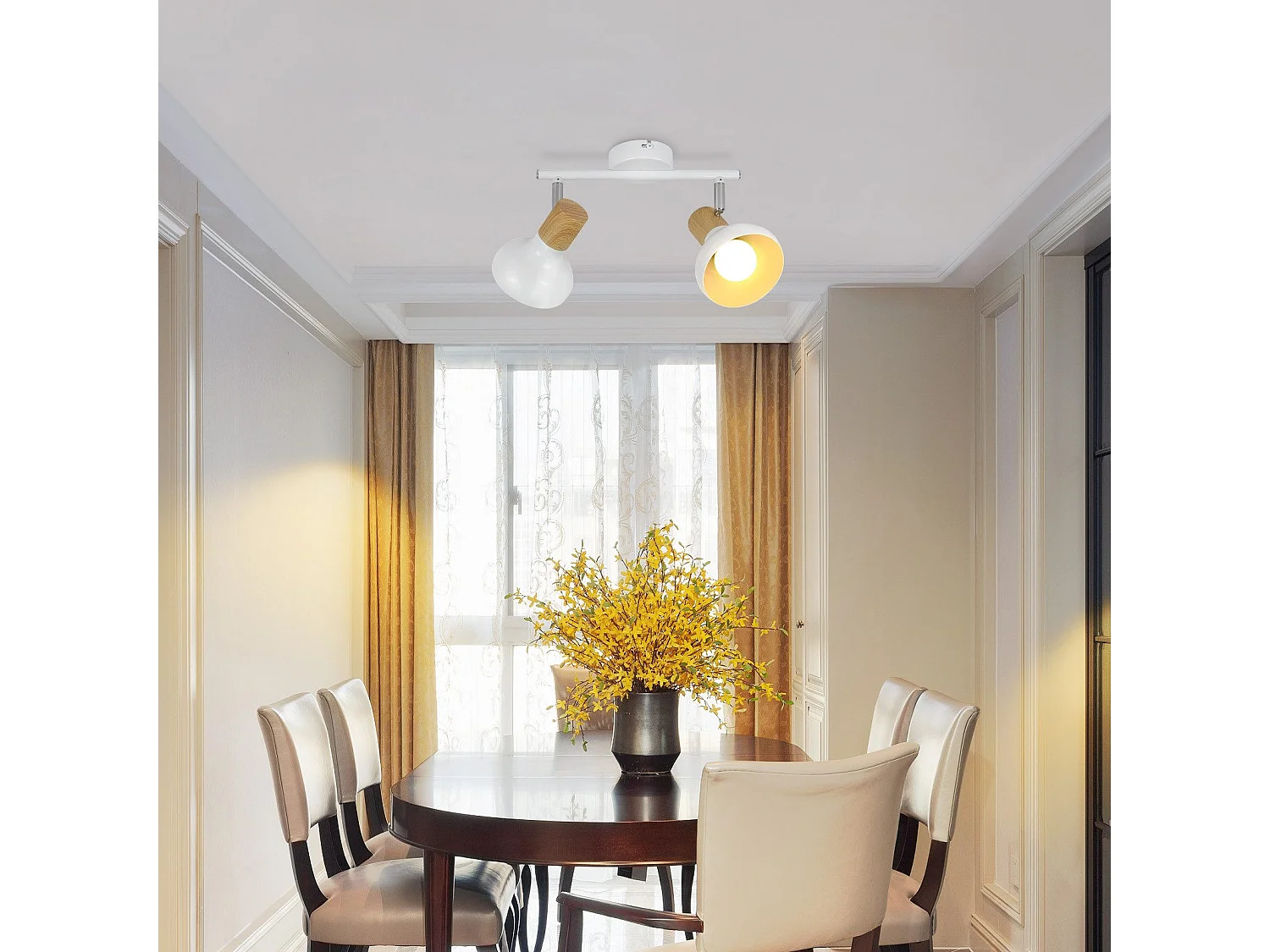 NETTLIFE Spot de plafond vintage E14 intérieur industriel abat-jour en fer orientable sans ampoule