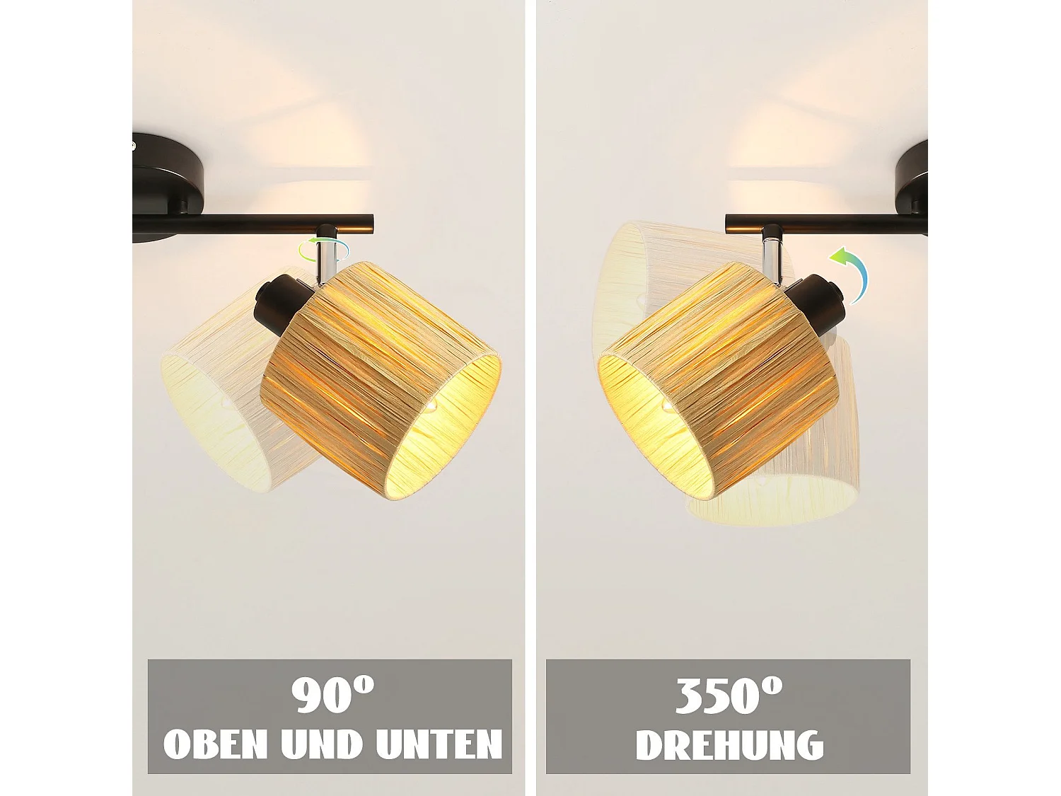 Ceiling Spot 4 Flames E14 Natural Black Ceiling Light Paper Salon