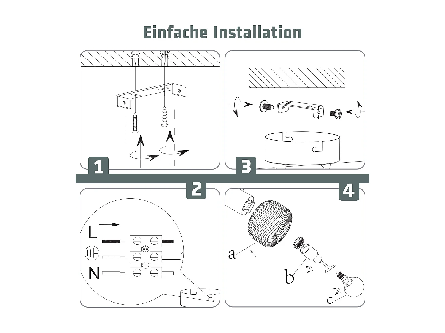 NETTLIFE Czarny reflektor sufitowy E14 do wnętrz, klosz szklany vintage