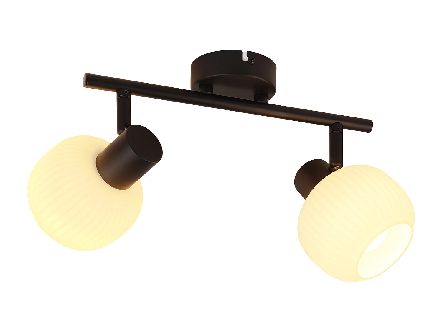 NETTLIFE Spot de plafond noir E14 intérieur vintage abat-jour en verre spot