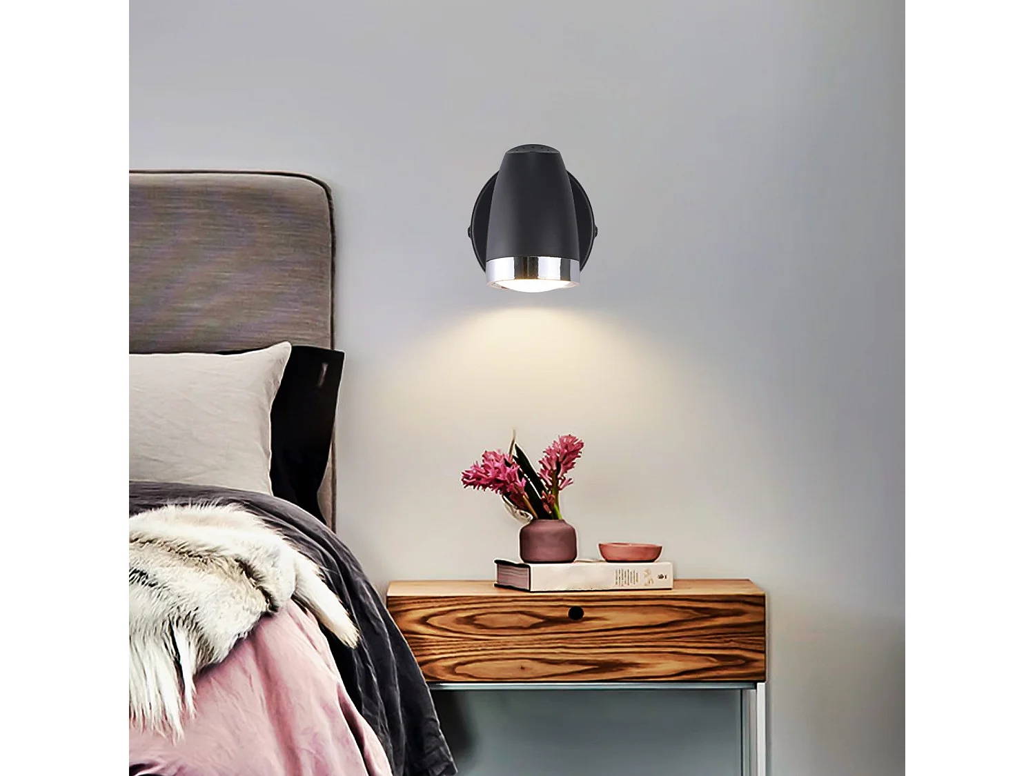 NETTLIFE LED Plafondspot 1 Moderne Lamp 4W Zwart Warm Wit 3000K Verstelbaar 350°