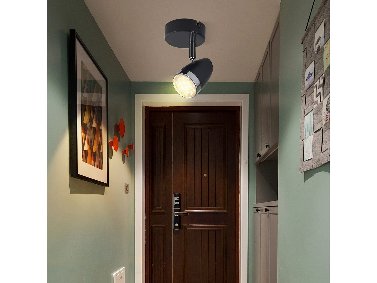 NETTLIFE LED Plafondspot 1 Moderne Lamp 4W Zwart Warm Wit 3000K Verstelbaar 350°