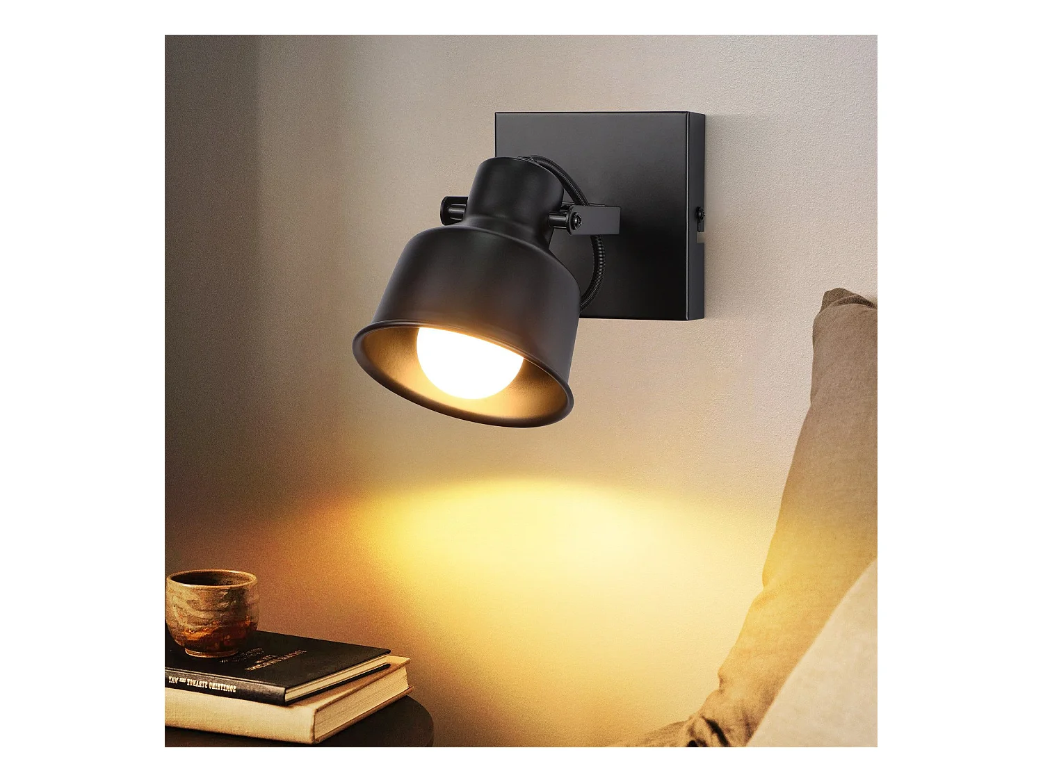 NETTLIFE Spot de plafond 1 flamme applique vintage E14 design rétro de haute qualité orientable 350° MAX.40W