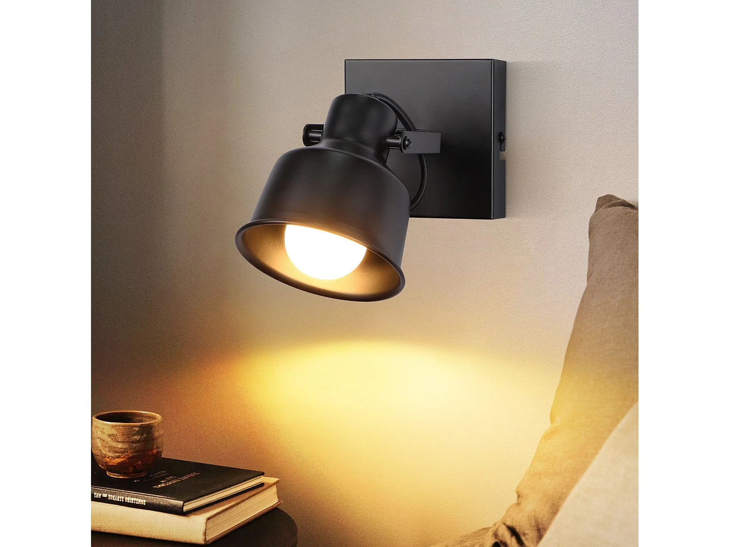 NETTLIFE Spot de plafond 1 flamme applique vintage E14 design rétro de haute qualité orientable 350° MAX.40W