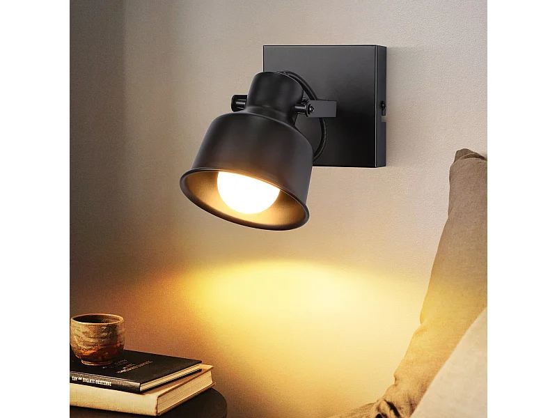 NETTLIFE Plafondspot 1 vlam vintage wandlamp E14 hoge kwaliteit retro design verstelbaar 350° MAX.40W