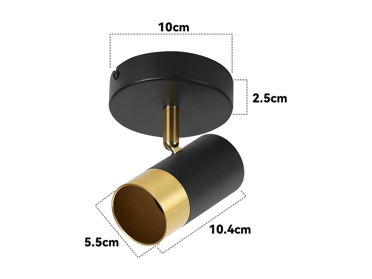 NETTLIFE Spot de plafond GU10 lampe de couloir noir or orientable à 350° vintage salon chambre cuisine